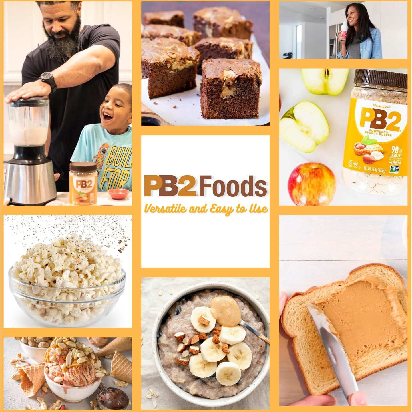 Pb2 Original Powdered Peanut Butter - 6G Of Protein, 90% Less Fat, Certified Gluten Free, Only 60 Calories Per Serving, Perfect For Protein Shakes, Smoothies, And Low-Carb, Keto Diets
