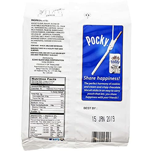 Glico Cookie And Cream Covered Cocoa Biscuit Sticks, 4.57 Ounce
