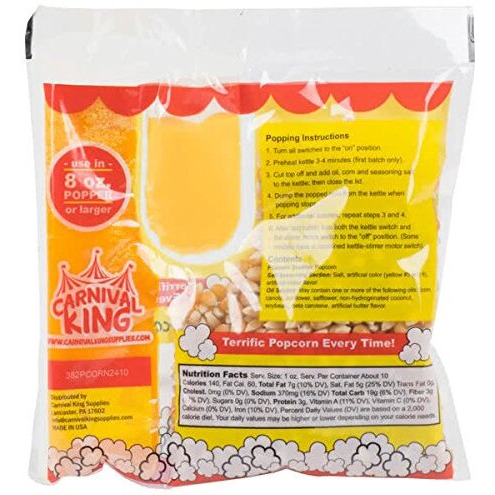Carnival King All-In-One Popcorn Kit For 8 -10 Ounce Poppers - 24/Case