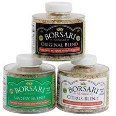 Borsari Seasoned Salt Gift Set - Gluten Free Gourmet Sea Salt Blends With Herbs And Spices - Set Of 3, 4 Oz Shaker Bottles - Includes Savory, Citrus, And Original Seasoning