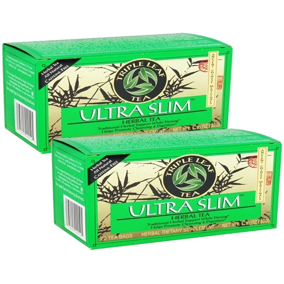 Triple Leaf Tea Ultra Slim 20 Bags Each, Pack Of 2