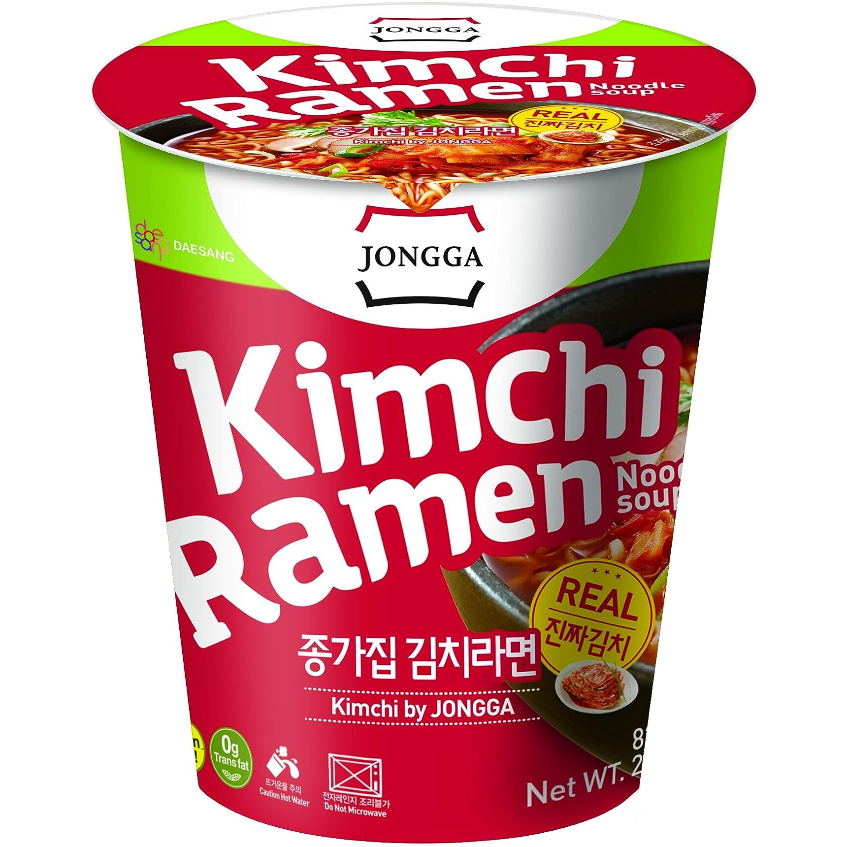 Jongga Kimchi Ramen With Real Kimchi 2.9 Oz Pack Of 6, Korean Instant Hot And Spicy Noodle Soup, Authentic Savory Ramen Bowl, Quick And Convenient