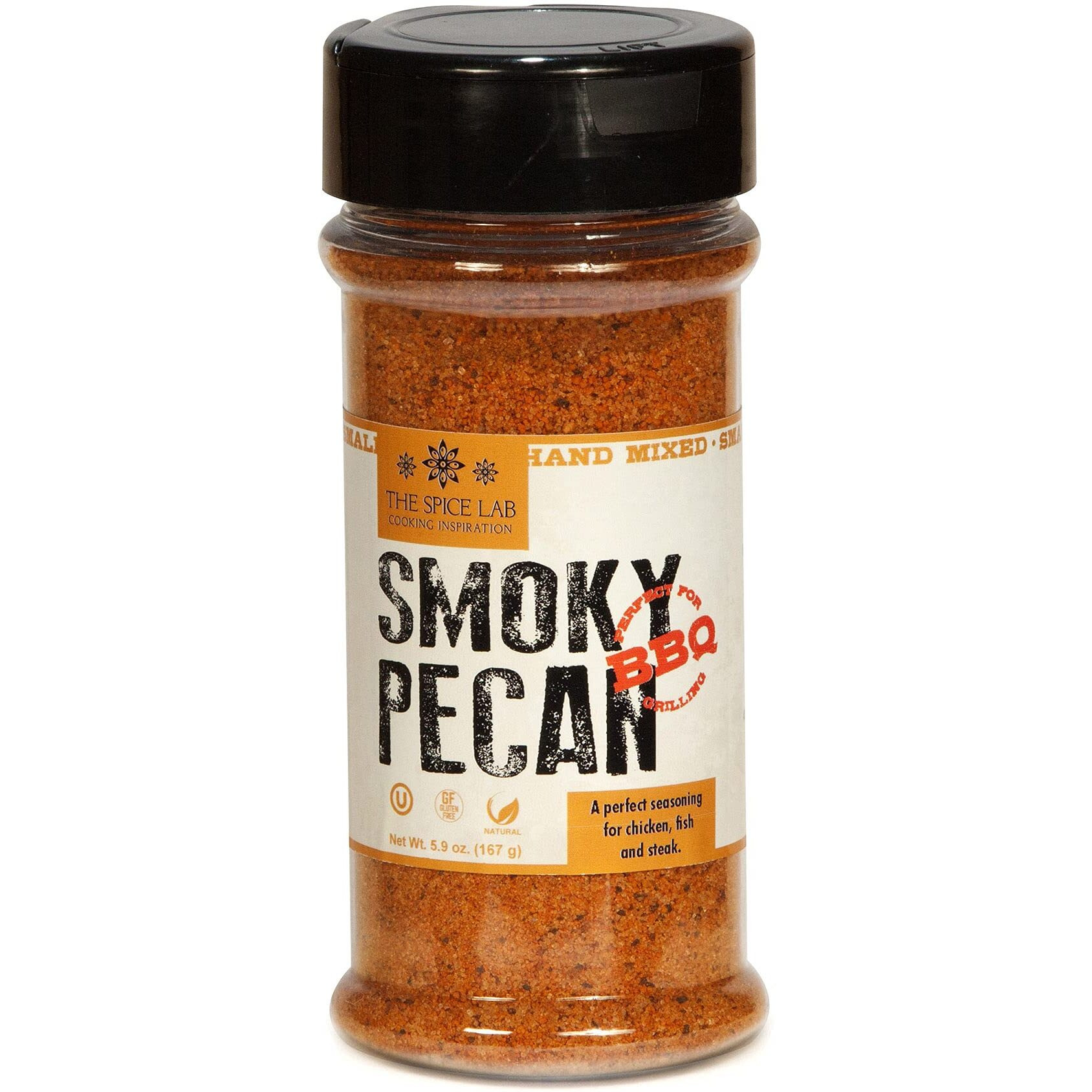 The Spice Lab Smoky Bbq Pecan Rub - 5.9 Oz Shaker - Sweet Heat & Savory Pecan Spice - Smoky Barbecue Blend For Pork, Chicken, Beef & Vegetable Grilling - All-Natural Steak And Rib Rub - 7063