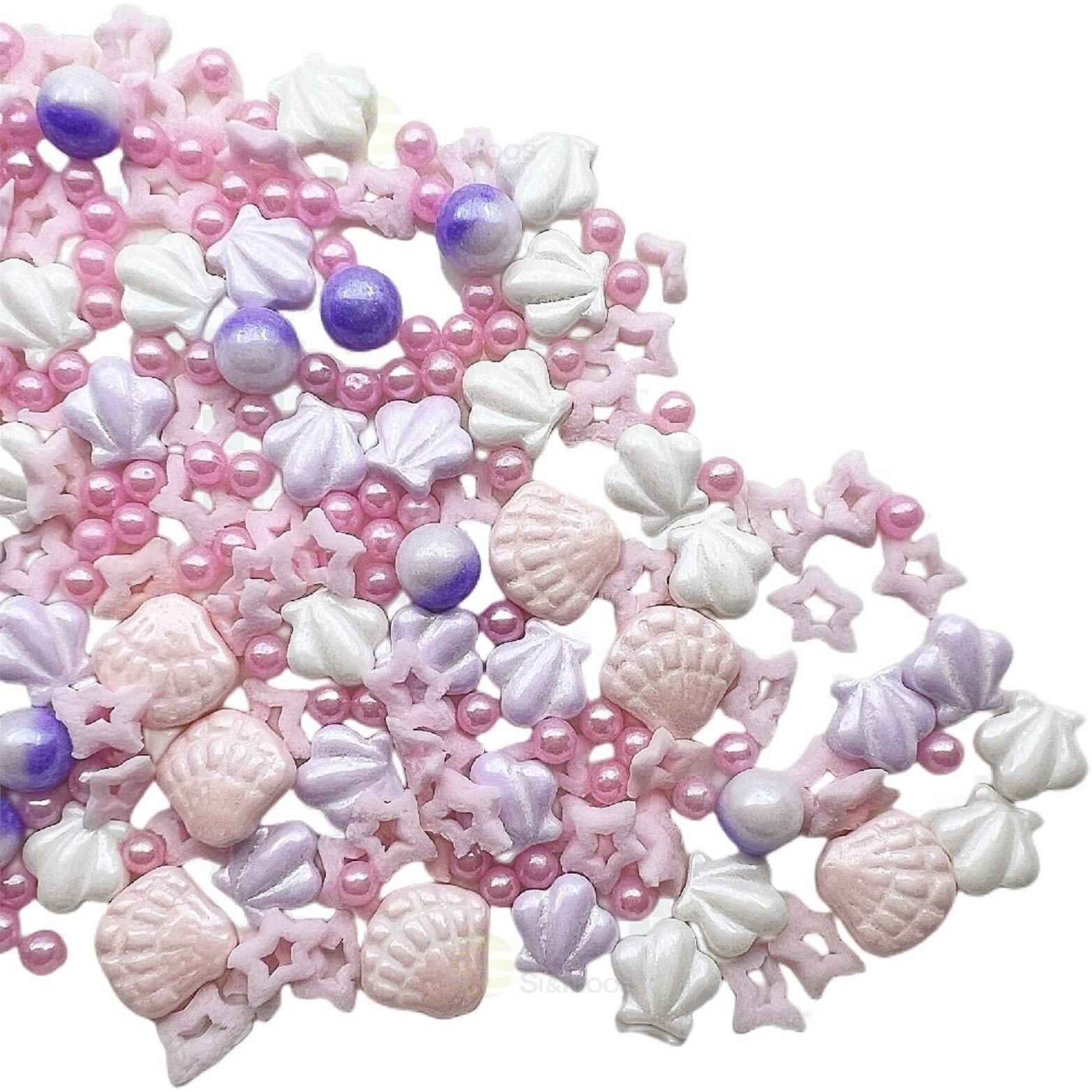 Se Si&Moos Edible Sea Shells Sprinkles For Cake Decorating Pink Sprinkles Pink Sea Shell Sprinkles Under The Sea Cake Decorations Beach Sprinkles 3 Oz With Tweezers