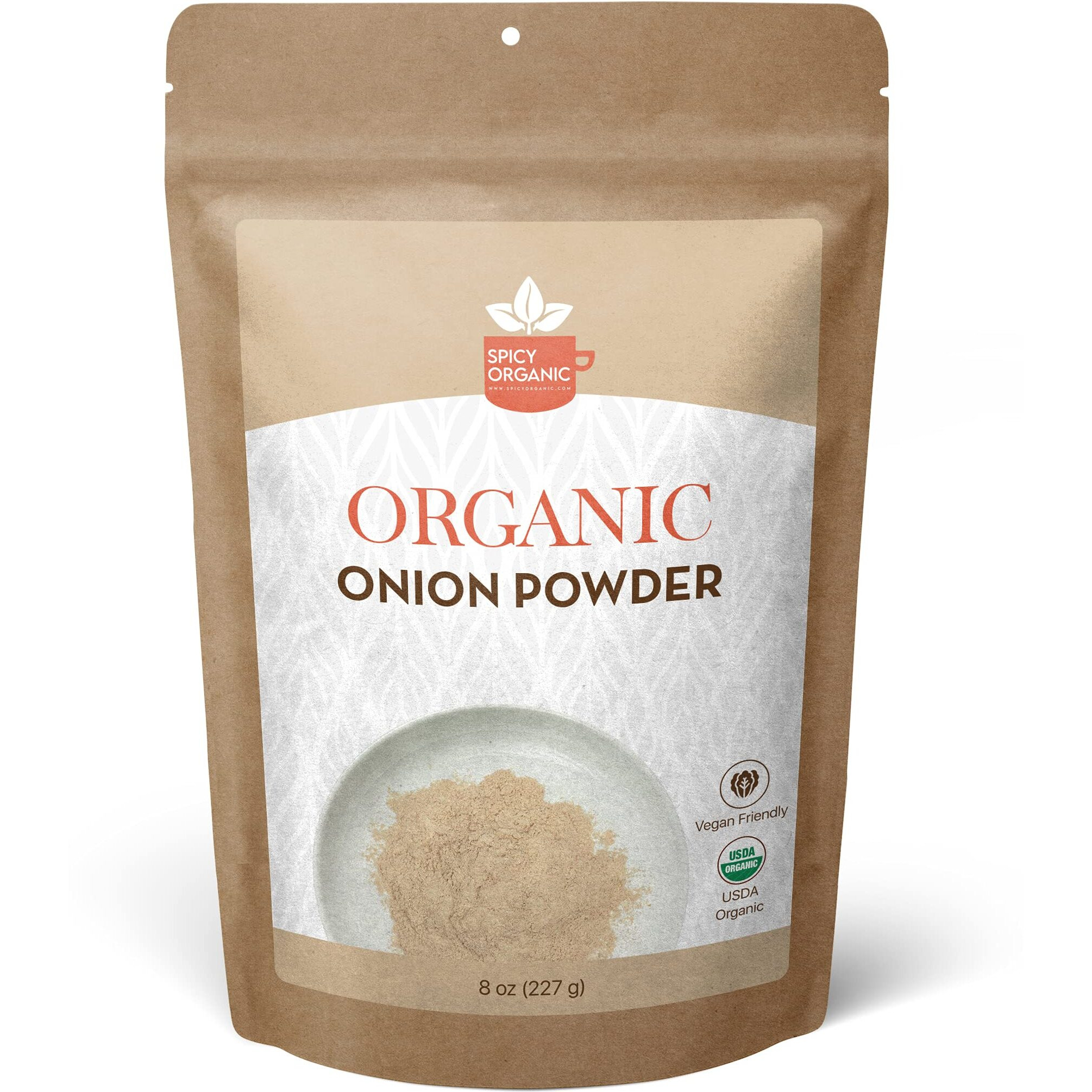 Spicy Organic Onion Powder - 8 Oz. - Certified Usda Organic - Non-Gmo - White Onion Powder Seasoning For Dressings, Dips, Casseroles, Meat, Poultry, Baking, Sauces, Gravies, And Flavoring For Snacks