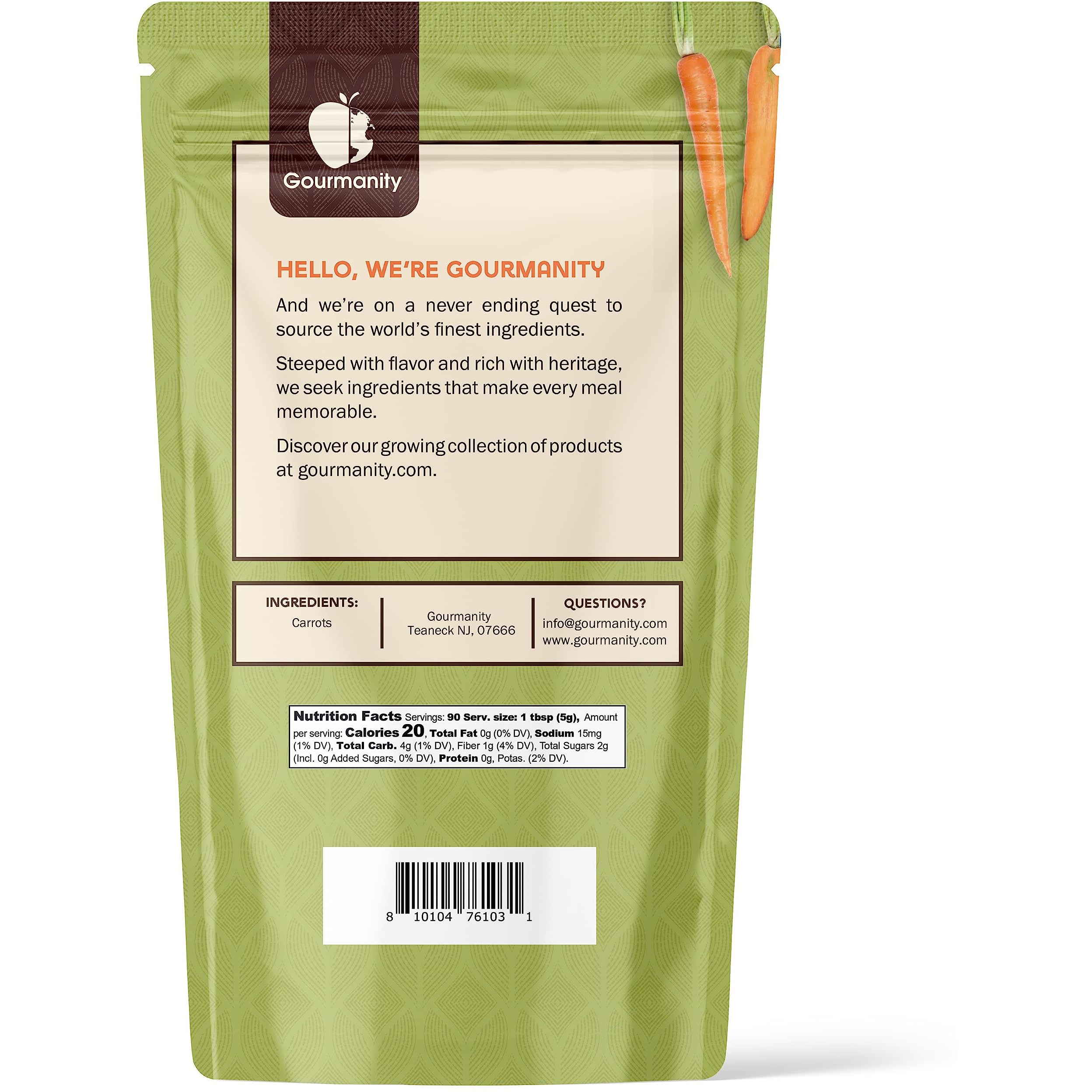 Gourmanity Dried Carrots, Premium Quality Shredded Carrots, Fresh-Tasting And Easy To Use, Adds Flavor, Color And Texture To Soups, Stews And Ramen, All Natural, Resealable Bag, 1 Lb