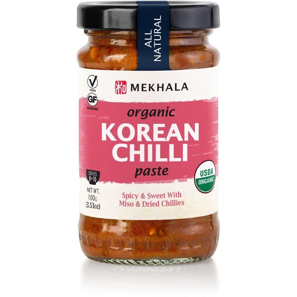 Mekhala Organic Korean Chili Cooking Paste, Condiment, Stir Fry. Vegan. Gluten-Free. Versatile. Hot (3.53Oz)