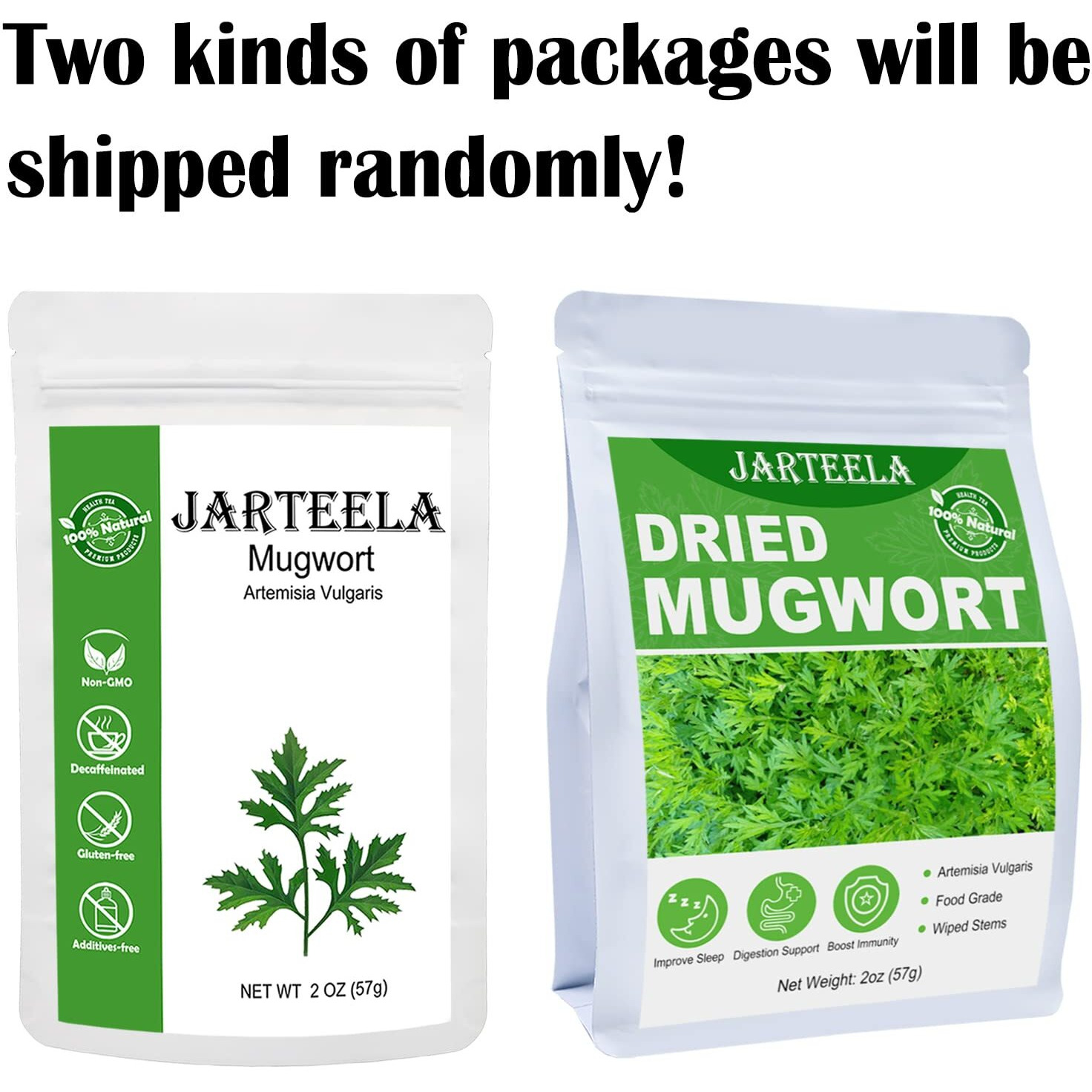 Jarteela - Premium Dried Mugwort Herbs - 2Oz/57G - Natural Herbs Loose Leaf For Mugwort Tea - Non-Gmo - Caffeine-Free