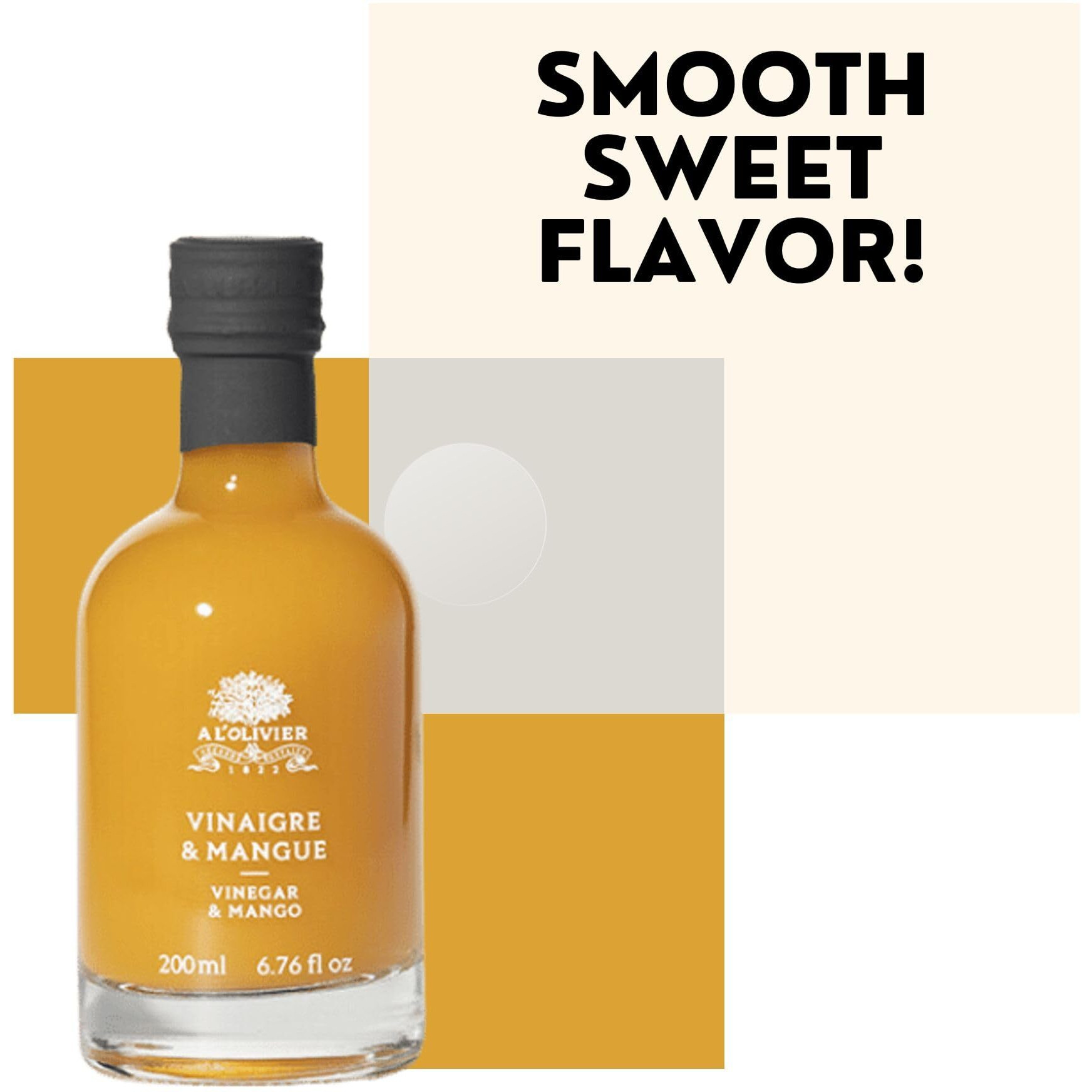 A L'Olivier Mango Fruit Vinegar, 7-Ounce, Yellow