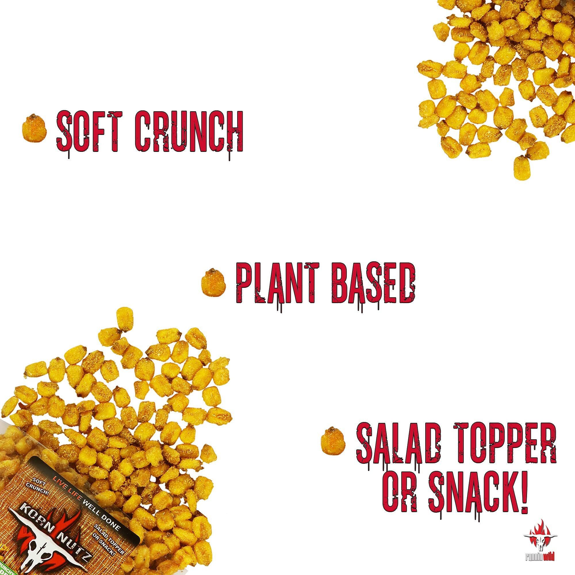 Jalapeno Cheddar Crunchy Corn | Soft Crunch Toasted Corn | Roasted Crunchy Corn Made In The Usa | Runnin Wild Foods | 1-Pound Total (Box Of 2 Bags, 8Oz Each), Korn Nutz