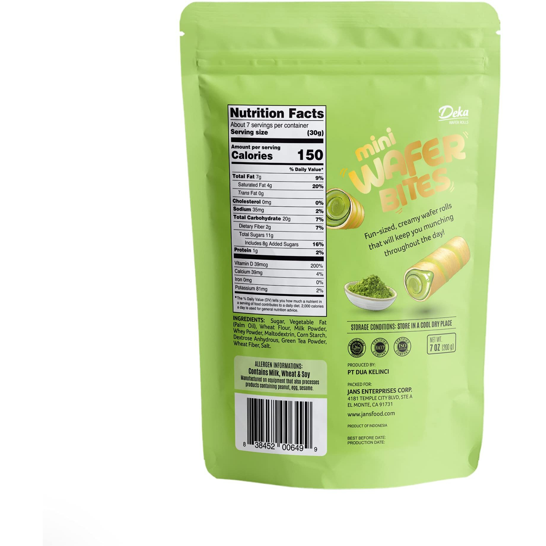 Deka Mini Wafer Bites (Matcha, Pack Of 1)