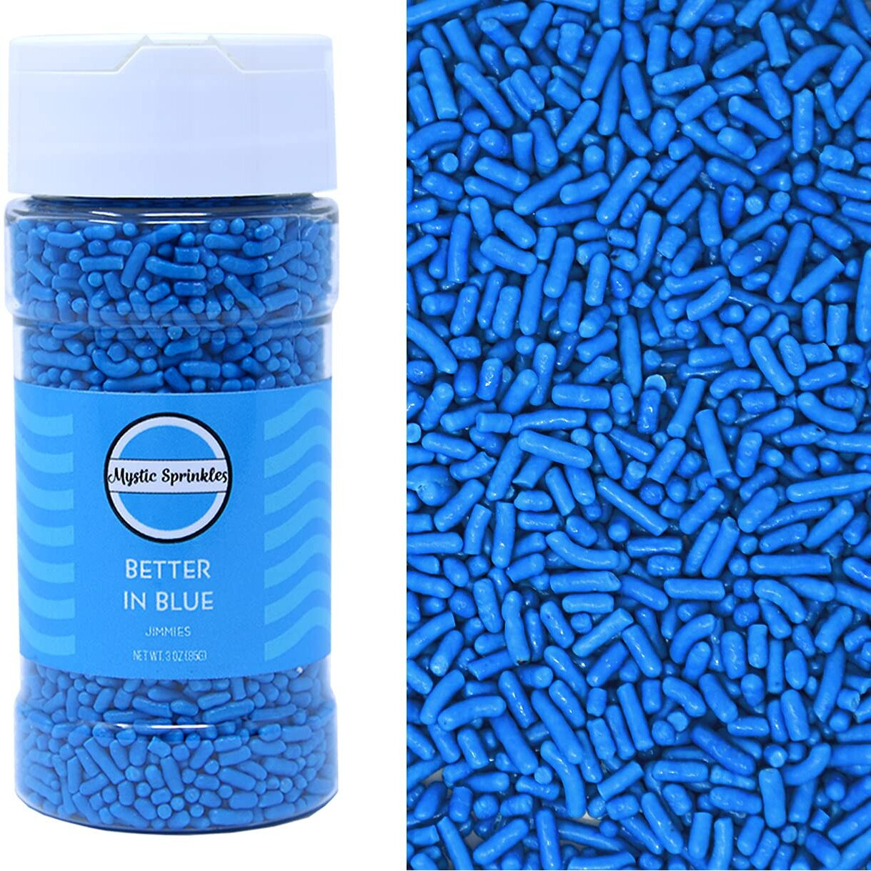 Mystic Sprinkles Solid Color Jimmy Sprinkles (Better In Blue Jimmies 3Oz)