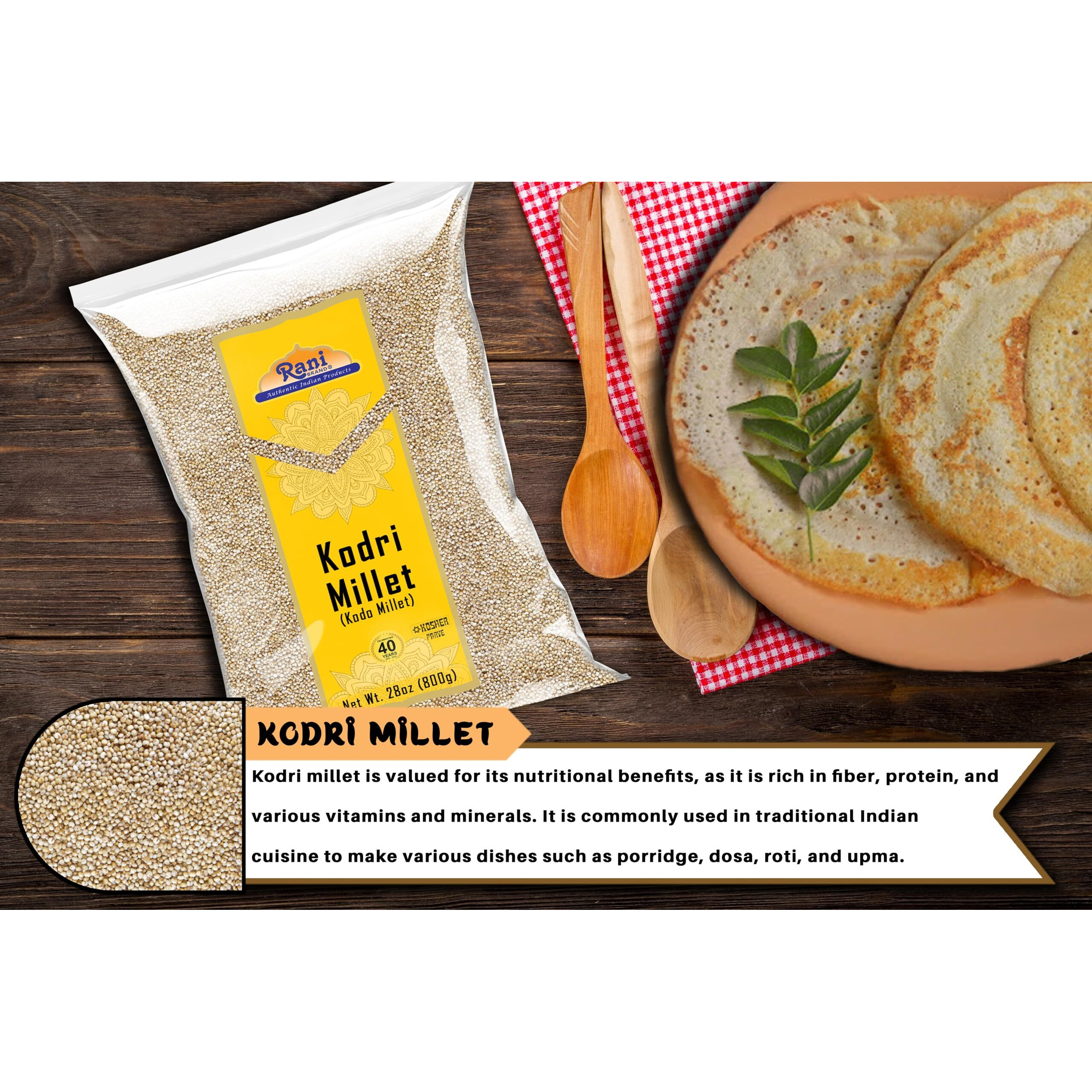 Rani Kodri (Polished Kodo Millet Seeds) Ancient Grains 800G (28Oz) ~ All Natural | Gluten Friendly | Non-Gmo | Kosher | Vegan | Indian Origin (Varagu / Kodra / Harka)