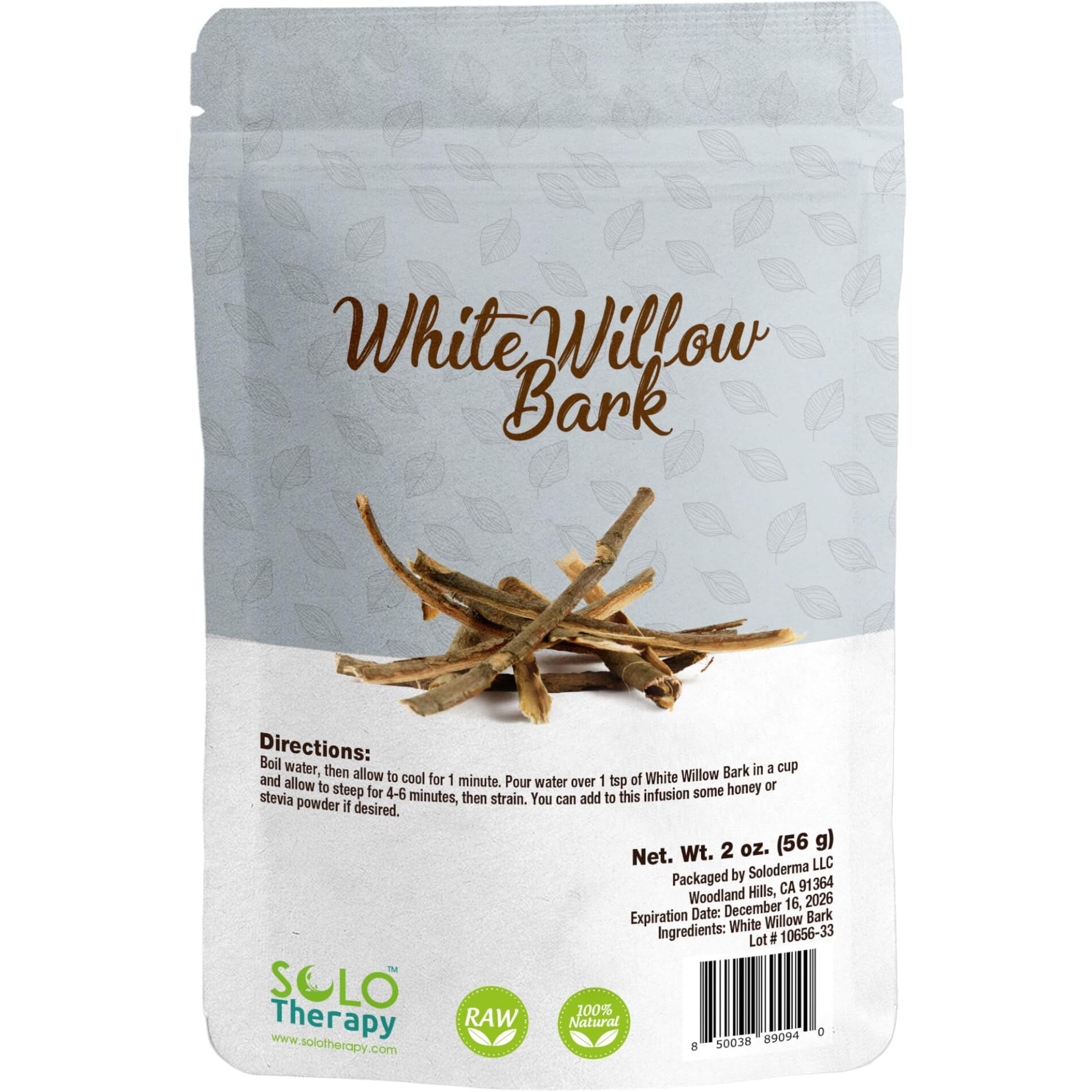 White Willow Bark Herbal Tea - 56 Grams - White Willow Bark Tea Resealable Bag - 56 Grams - Premium Quality (White Willow Bark)