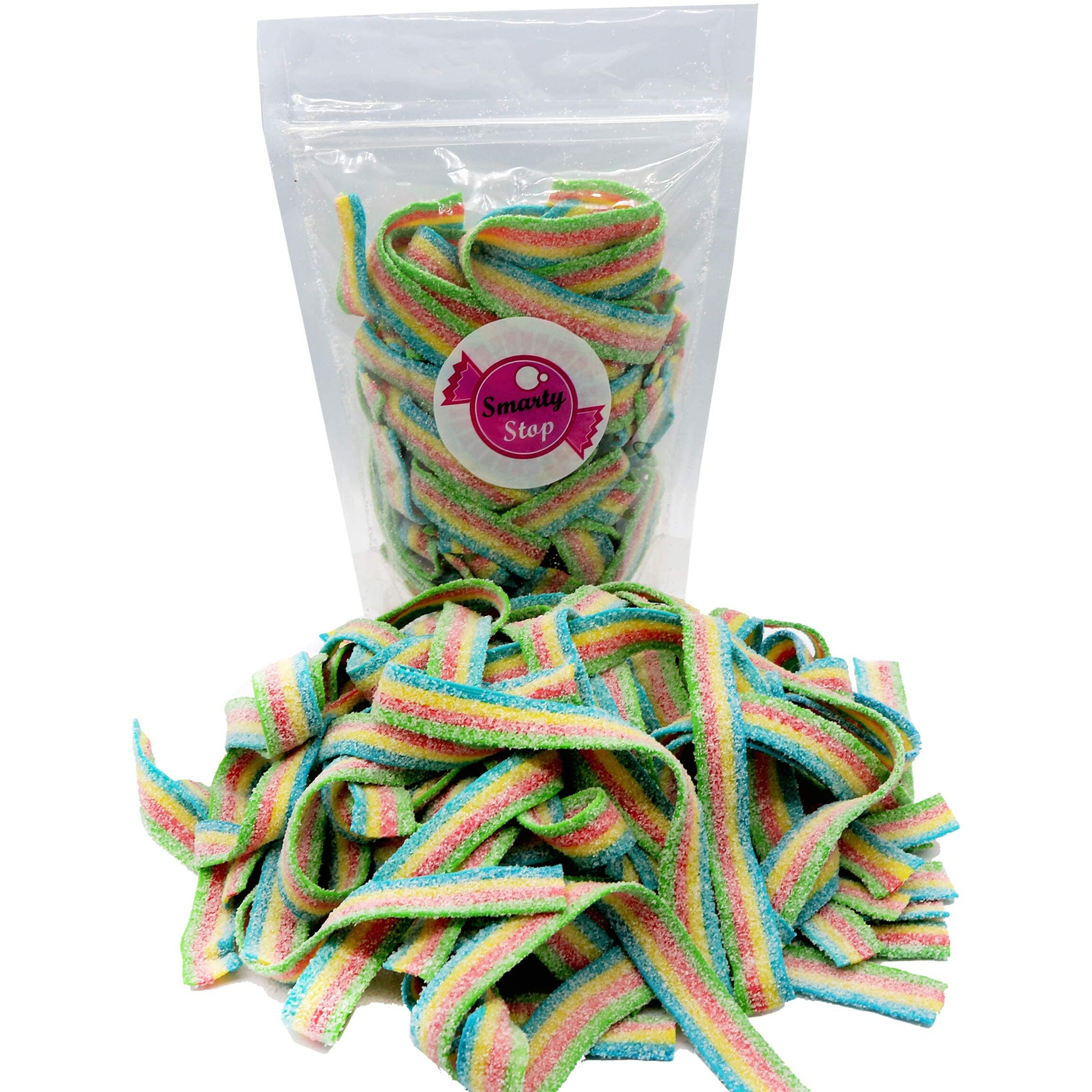 Smarty Stop Sour Gummy Candy Strips (Fantasy Rainbow, 1 Pound)