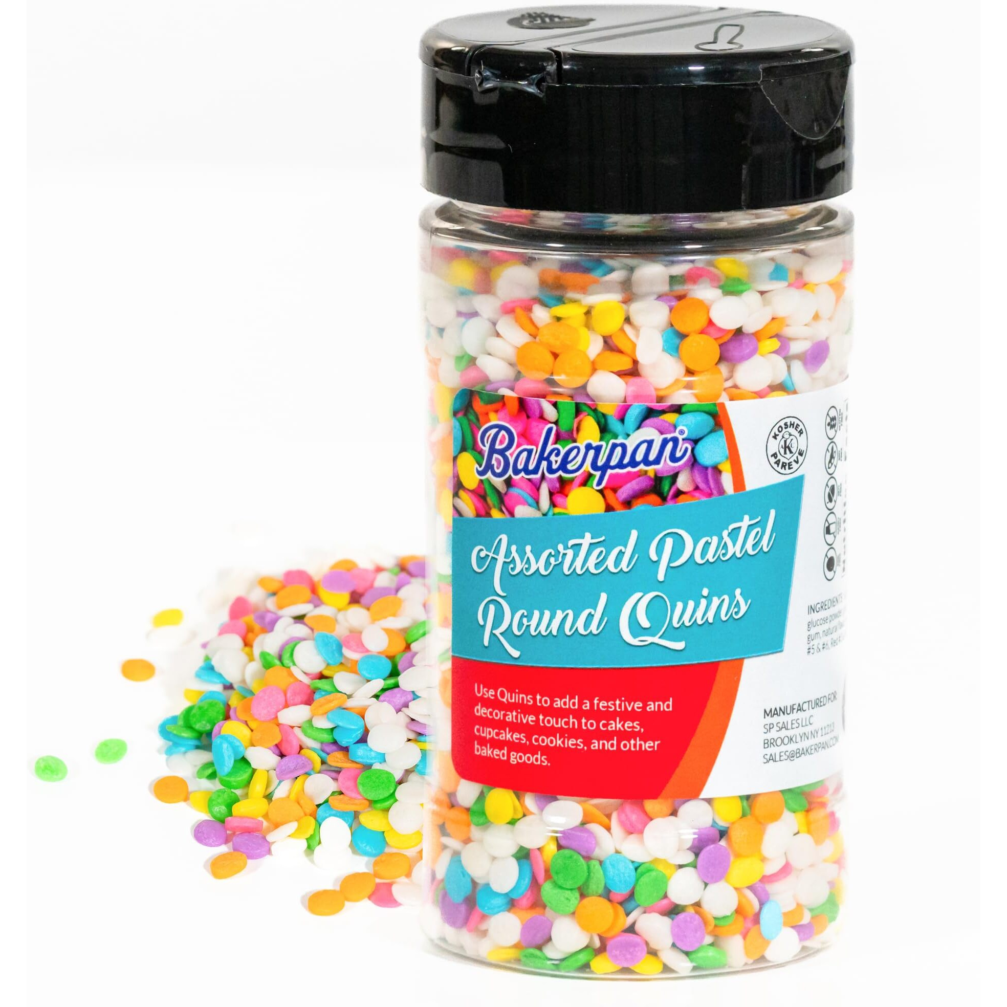Bakerpan Sprinkles For Cake Decorating - Pastel Sprinkles Edible 4 Ounces - Spring Edible Confetti Sprinkles For Cupcakes, Ice Cream, Cookies, Cakes (Made In Usa)