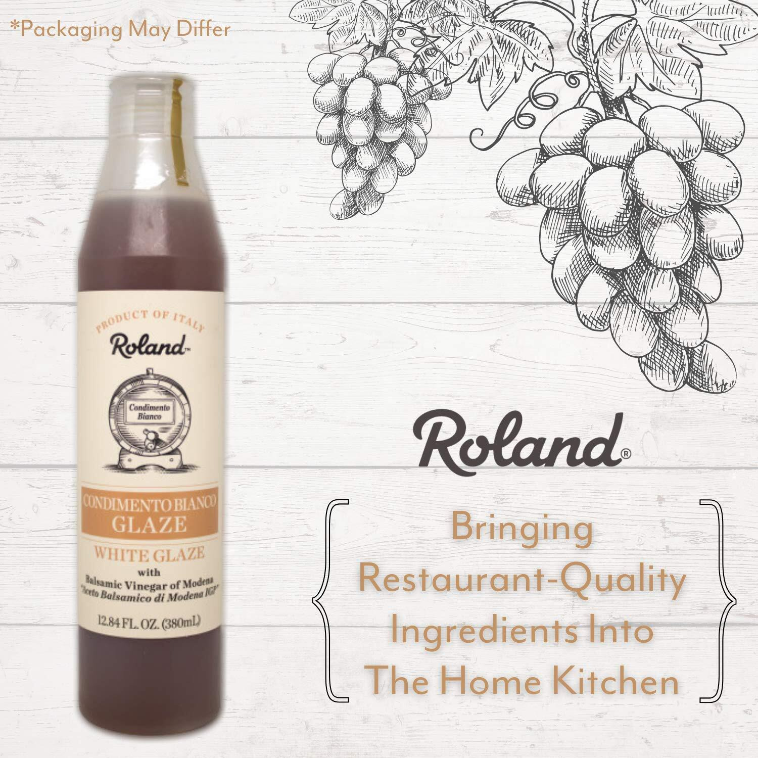 Roland Foods White Balsamic Vinegar Glaze Of Modena, Specialty Imported Food, 12.84 Fl Oz Bottle