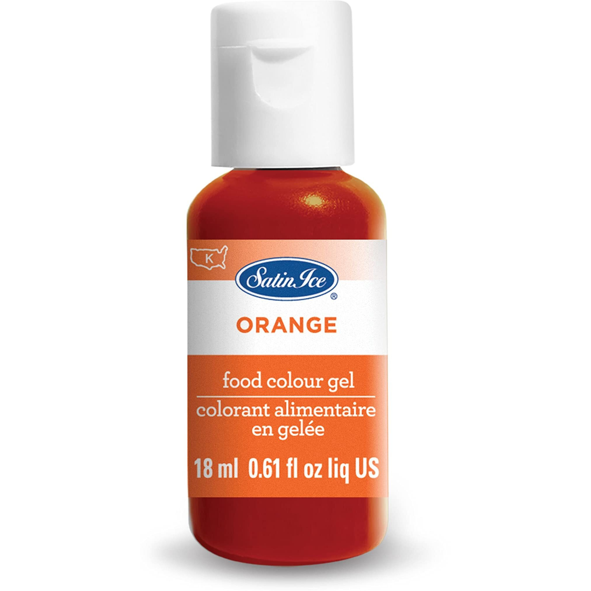 Satin Ice Food Color Liquid Gel, 0.61 Fl Oz Bottle, Orange