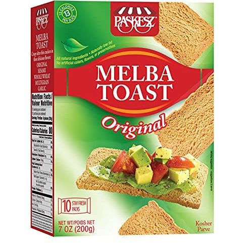 Only Kosher Candy Melba Toast Flatbread Crackers Classic Original Kosher Parve With No Artificial Flavor, Fresh Natural Ingredients, Kosher Certified Delicious Snack Crackers (Pack Of 2)