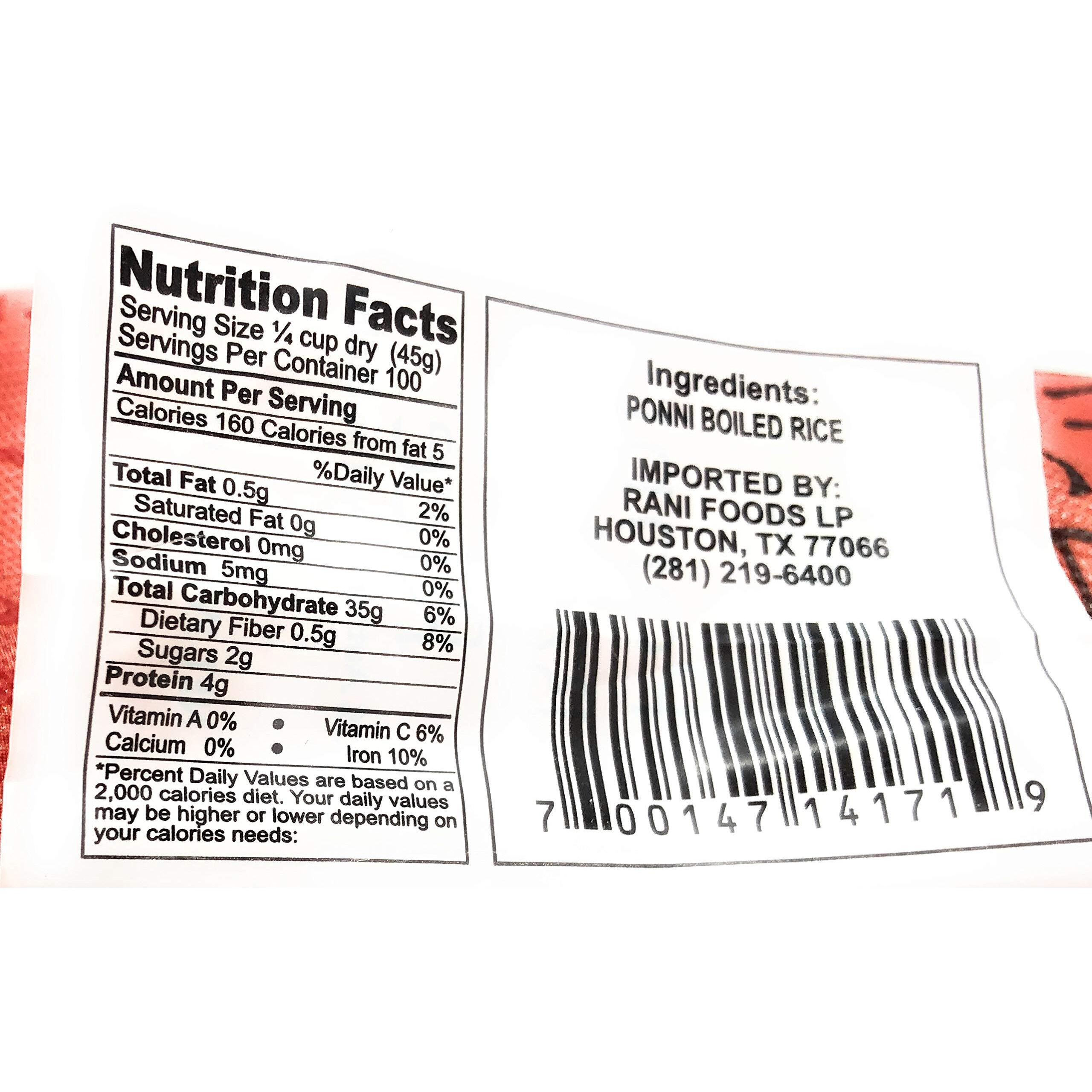 Asian Kitchen Ponni Boiled Rice 4-Pound Bag, 4Lbs (1.81Kg) Short Grain Par Boiled Rice ~ All Natural | Gluten Friendly | Vegan | Indian Origin | Export Quality