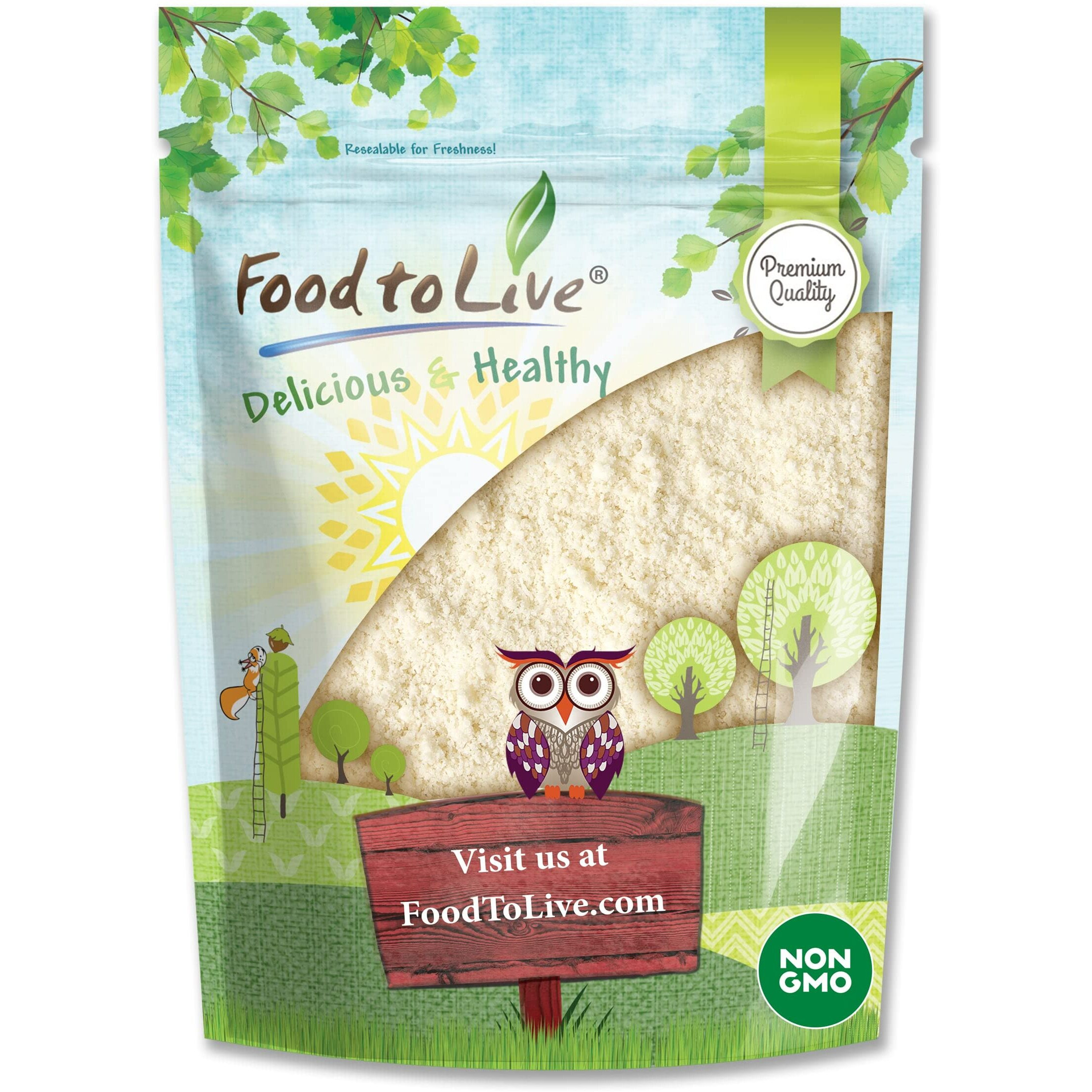 Food To Live - Blanched Almond Flour, 8 Ounces - Finely Milled, Raw, Vegan, Keto, Paleo, Kosher. Good Source Of Fiber, Protein, Vitamin E, Copper.