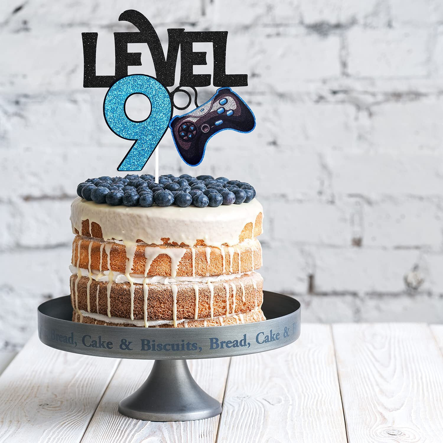 Level 9 Game Birthday Cake Topper - Video Game Boy's 9Th Birthday Level Up Party Blue Cake Supplies - Game On Winner Gaming Party Decoration