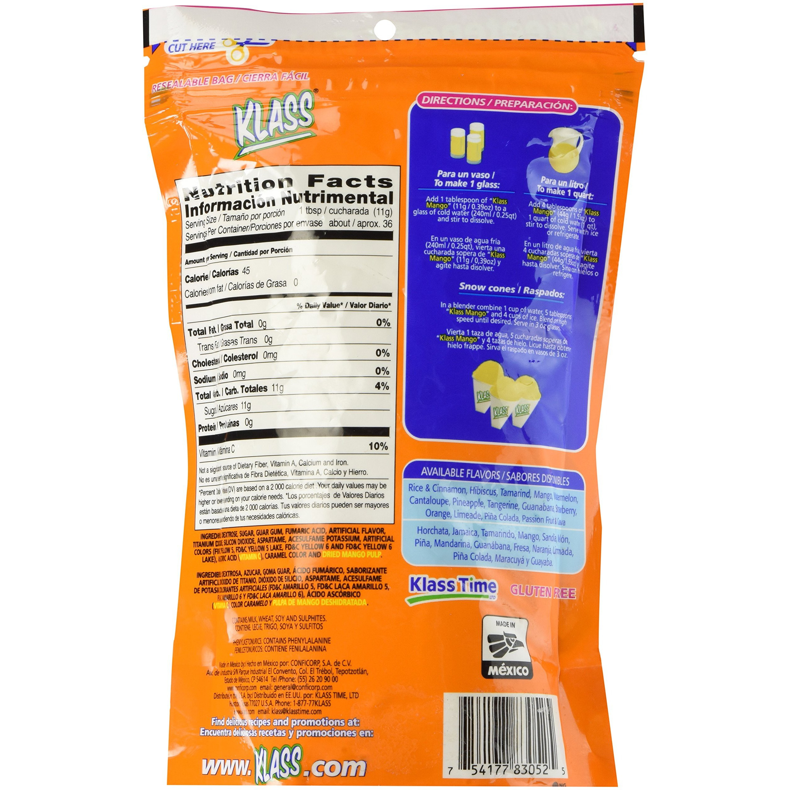 Klass Mango Instant Drink Mix 14.1 Oz