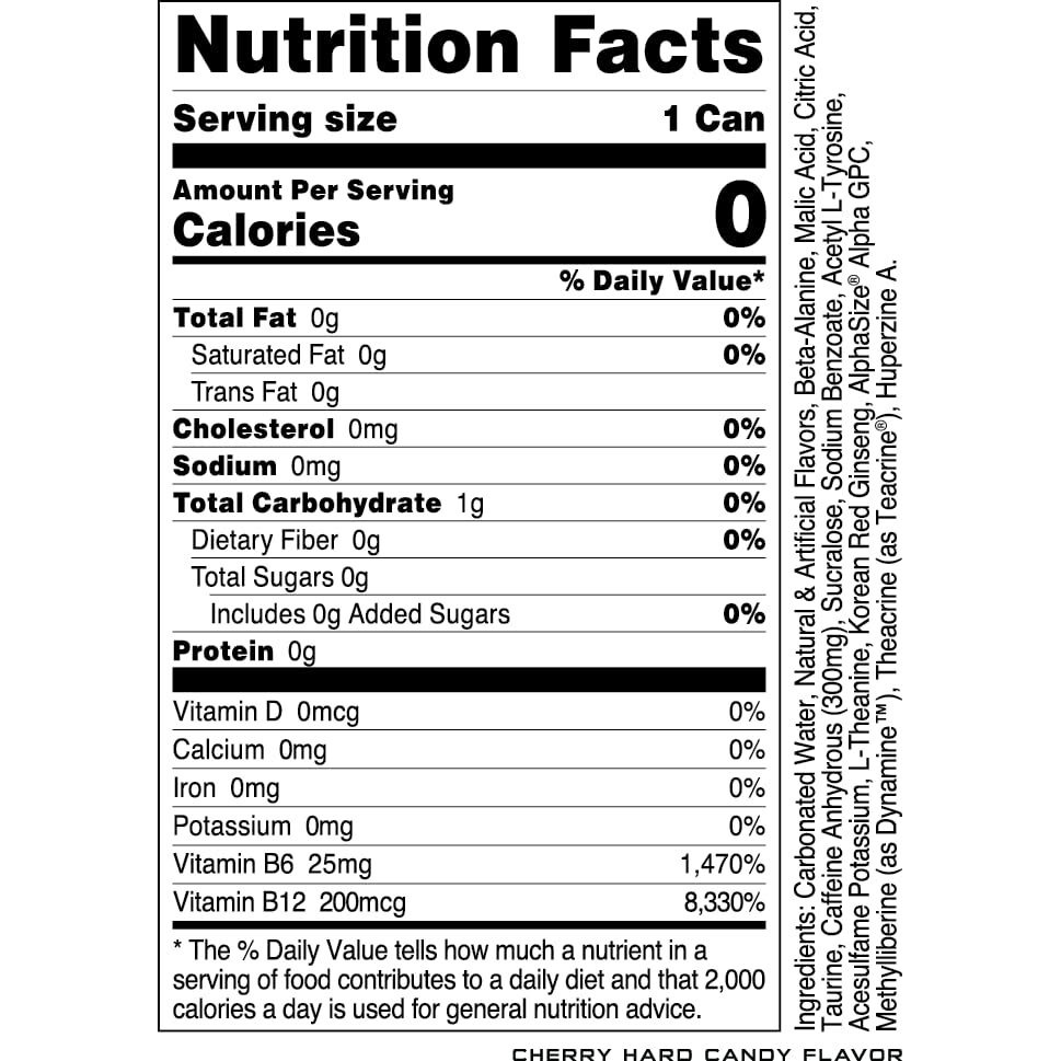 Bucked Up Energy Drink 300Mg (Cherry Hard Candy) (12 Ct)