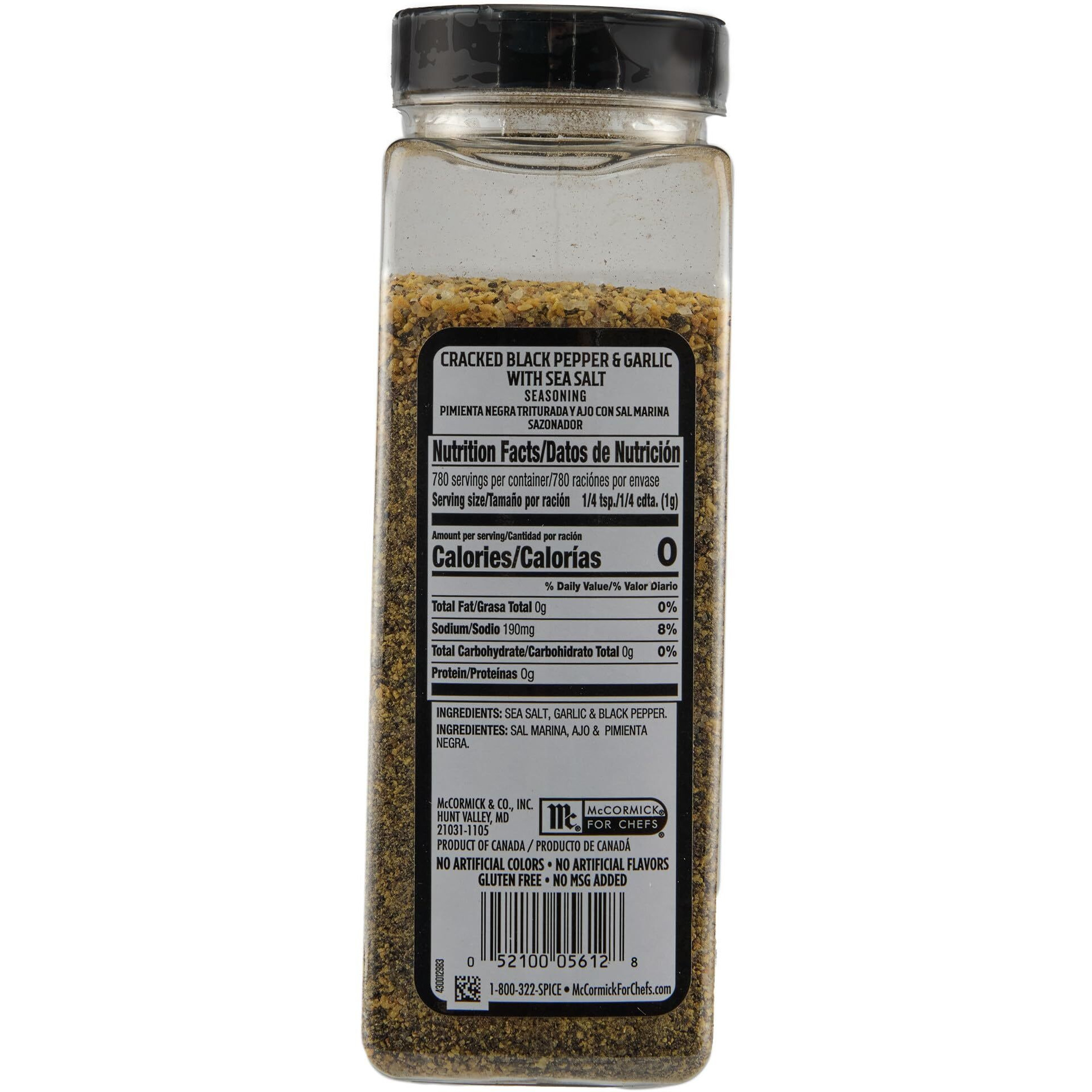 Mccormick Grill Mates Cracked Black Pepper & Garlic With Sea Salt Seasoning, 27.52 Oz