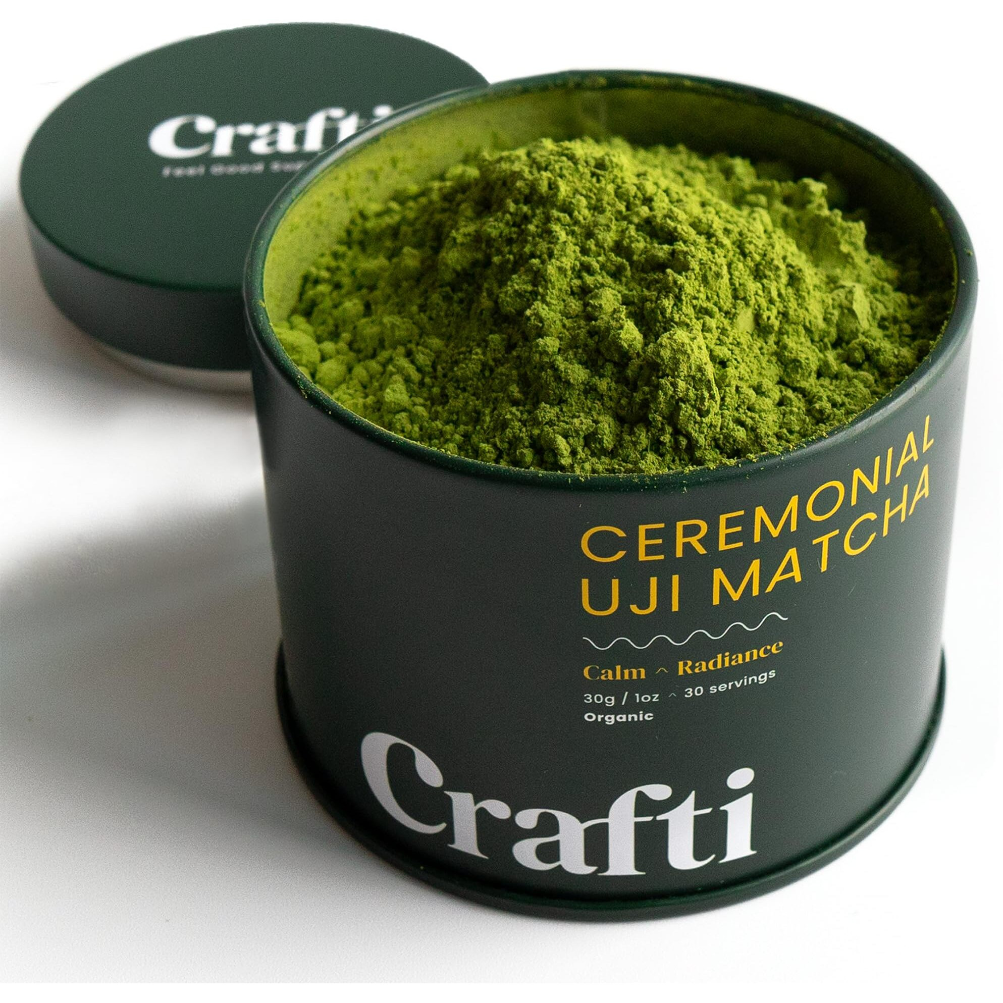 Crafti Ceremonial Grade Organic Matcha Powder (30G/1Oz), Sugar-Free Daily Matcha Green Tea From Kyoto Uji, For Calm Focus, Jitter-Free Energy And Barista-Grade Lattes (30 Servings)