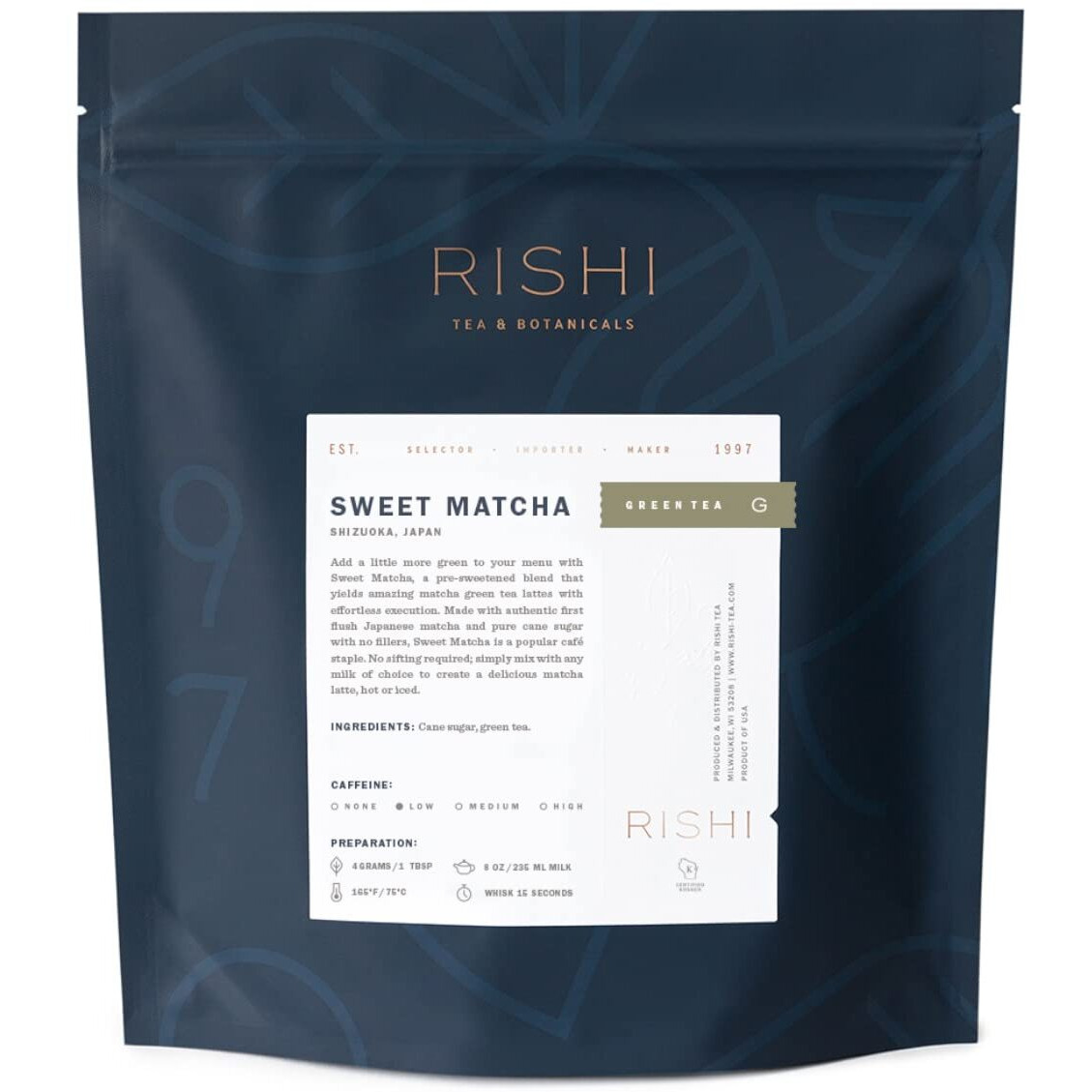 Rishi Tea Sweet Matcha Japanese Green Tea Powder | Sweetened Matcha Caffeinated & Energy-Boosting, Detox With Antioxidants | 35.2 Ounces, Makes 250 Cups (Pack Of 1)