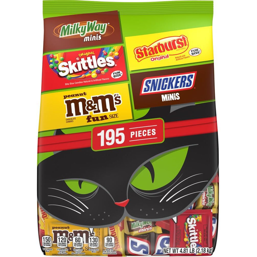 M&M's, Snickers & More Fun Size Halloween Candy Variety Pack, 195 Ct Bulk Bag