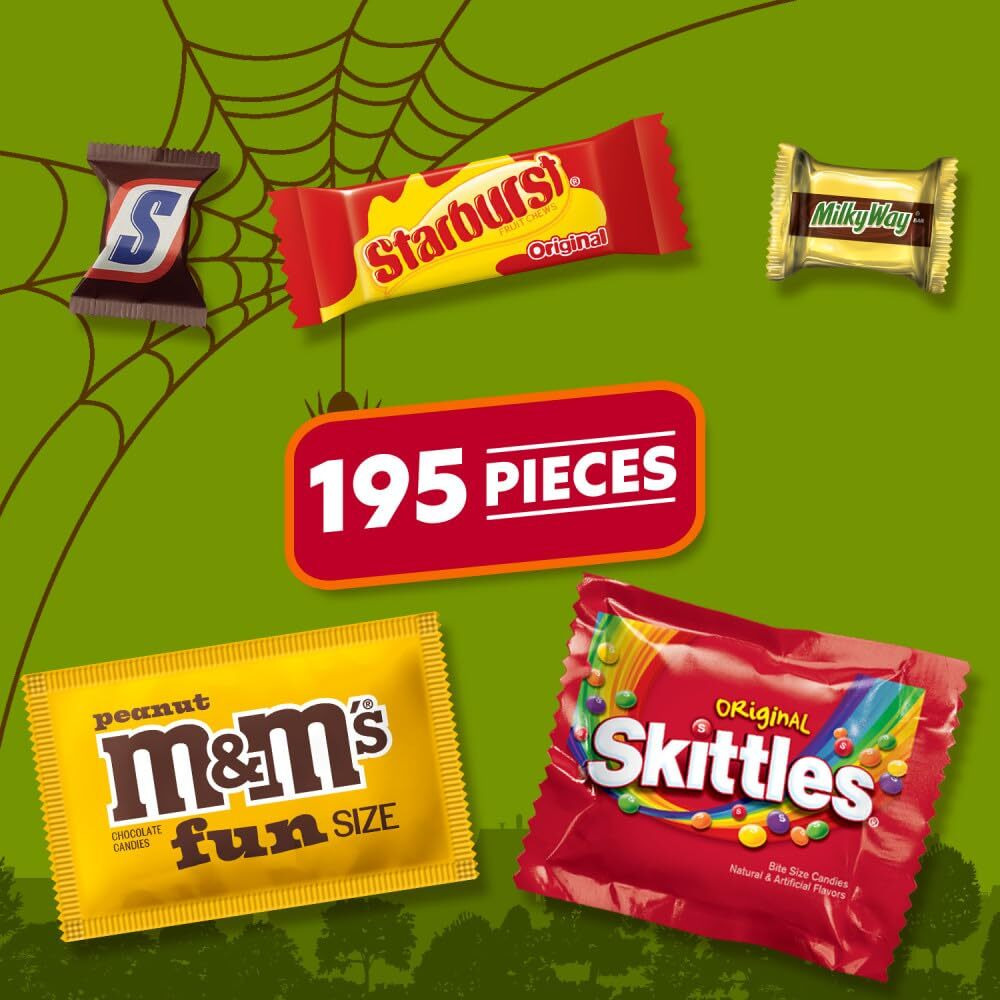 M&M's, Snickers & More Fun Size Halloween Candy Variety Pack, 195 Ct Bulk Bag