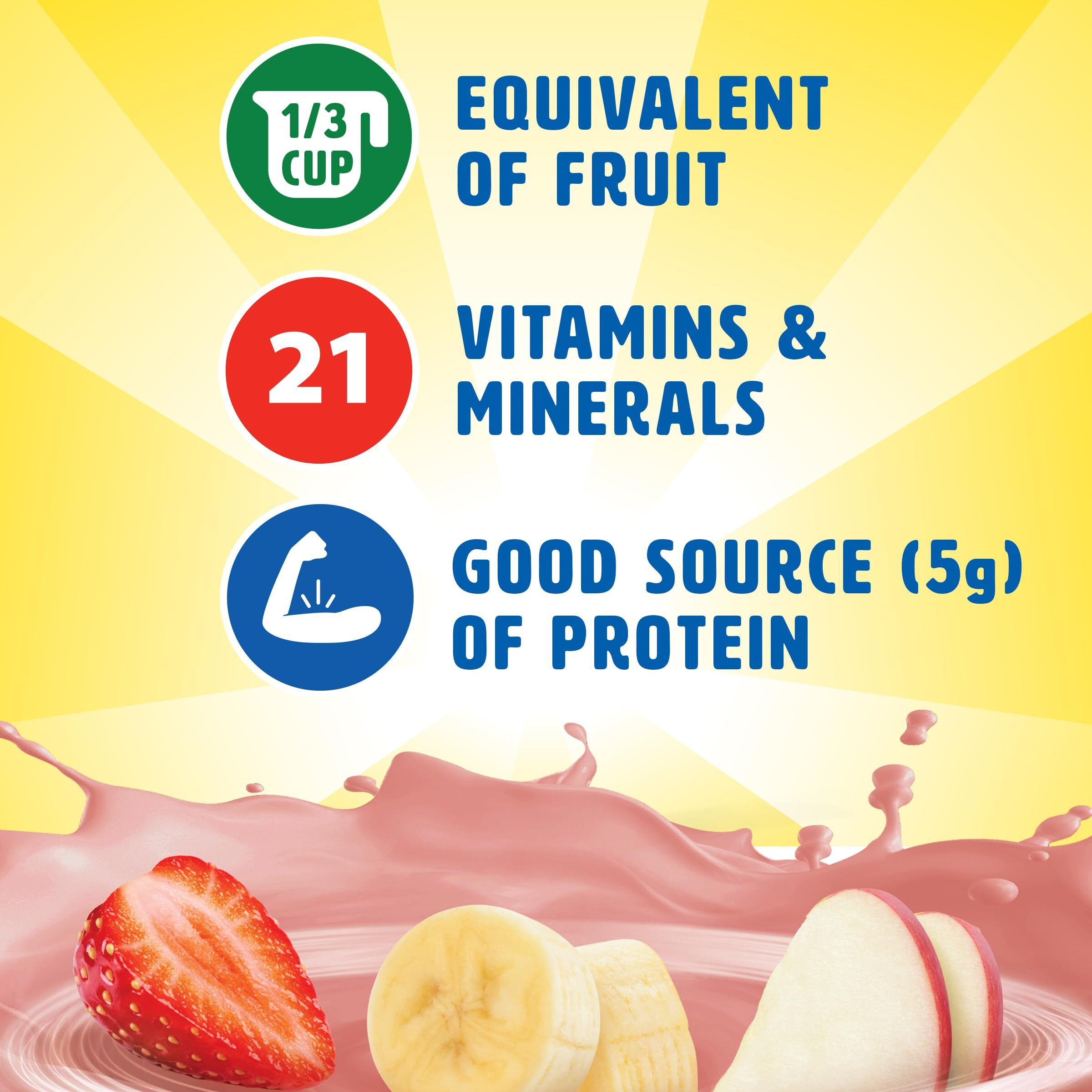 Carnation Breakfast Essentials Fruit And Protein Smoothie Nutritional Drink, Strawberry Banana, 24 - 8 Fl Oz Cartons