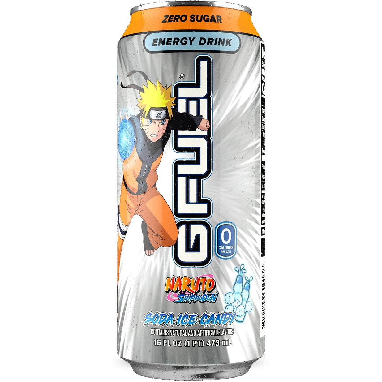 G Fuel Soda Ice Candy Flavored Energy Drink - Inspired By Naruto Shippuden, 16 Oz Can, 12-Pack Case
