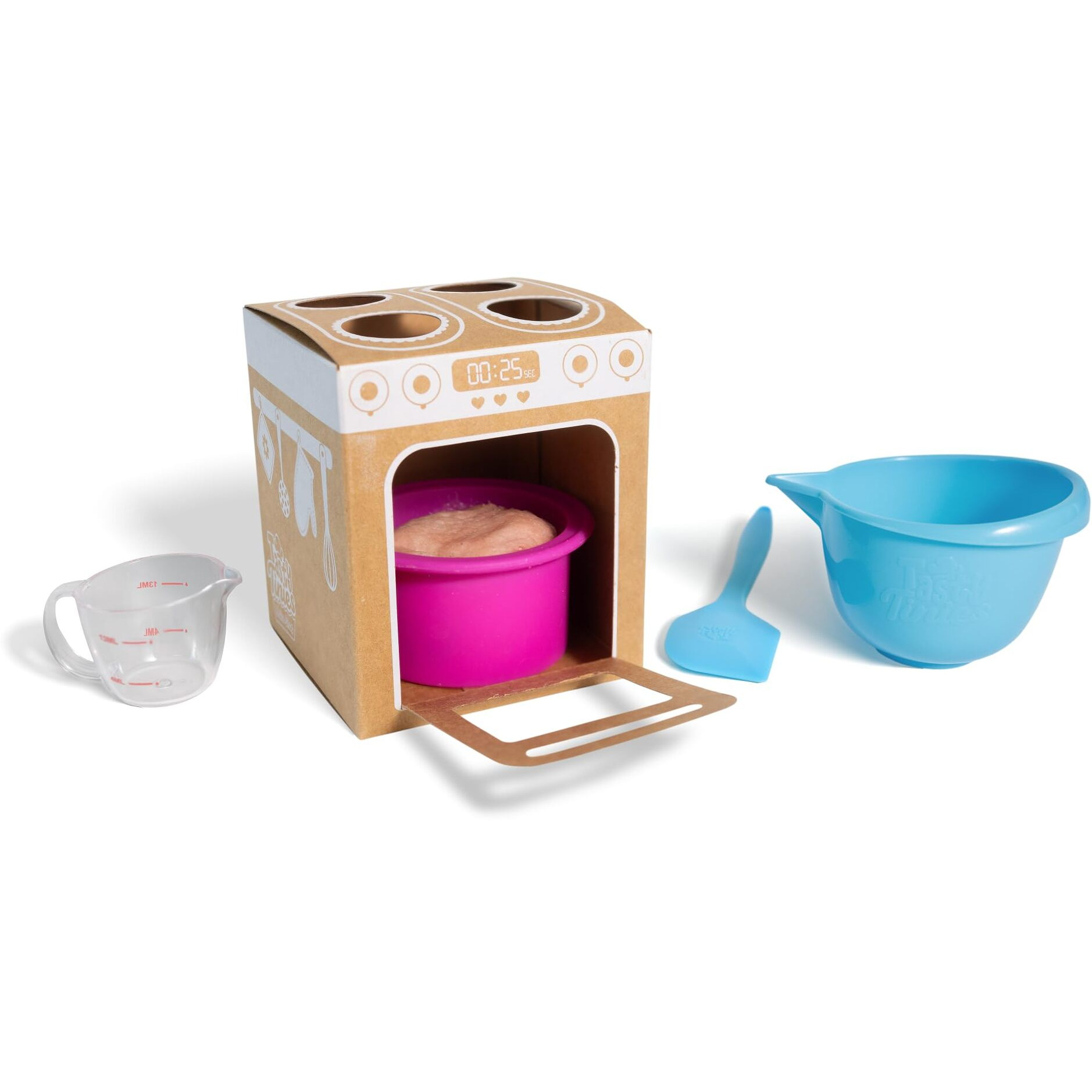 Goliath Tasty Tinies Bake Shop Strawberry Cake Mix Kit With Unicorn Tracks Sprinkles & Vanilla Frosting Mix | Bake & Decorate 2 Real Mini Cakes | Includes Mini Tools & Ingredients | Ages 6+