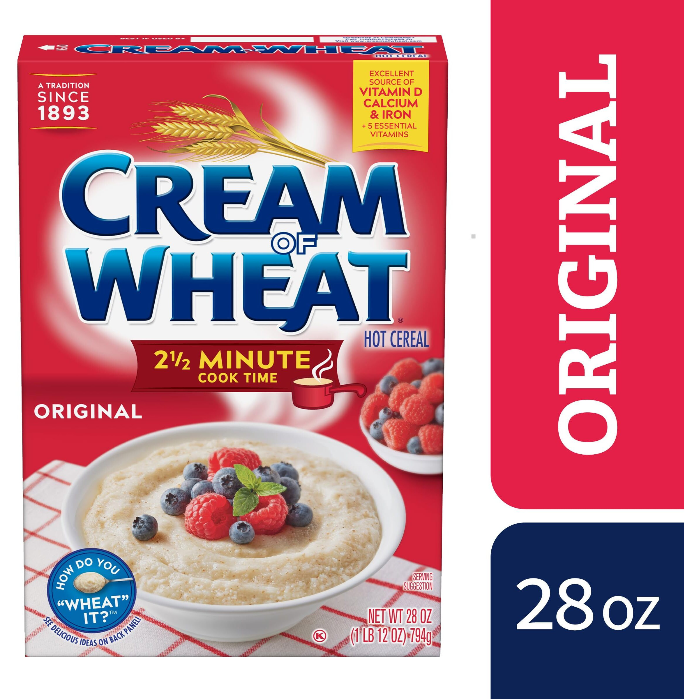 Cream Of Wheat Stove Top Hot Cereal, Original, 2 1/2 Minute Cook Time, 28 Ounce (Pack Of 12)