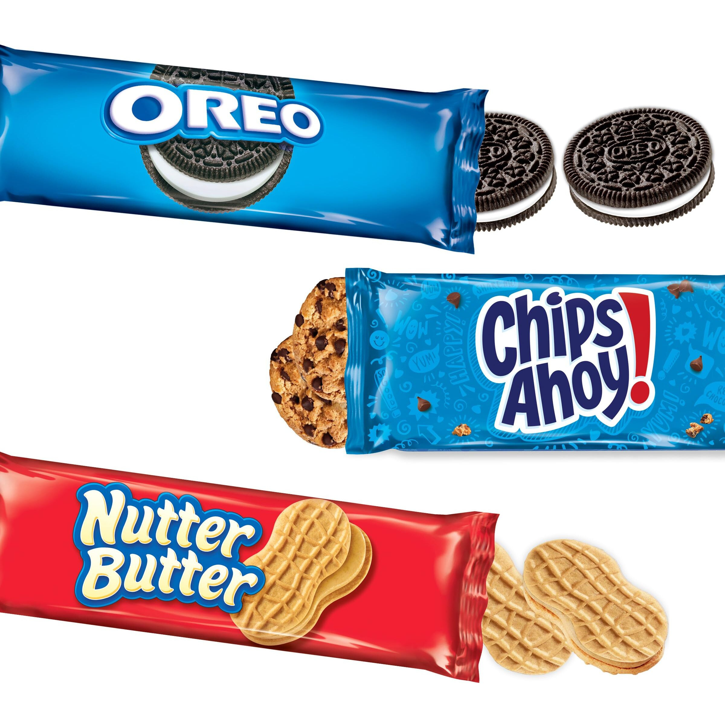 Nabisco Cookie Variety Pack, Oreo, Nutter Butter, Chips Ahoy, 12 Snack Packs (4 Cookies Per Pack)