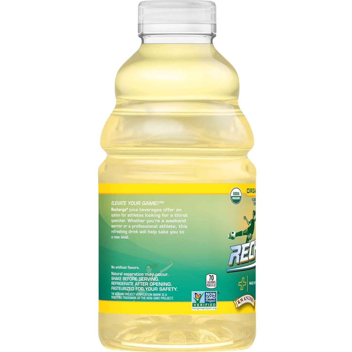 R.W. Knudsen Organic Recharge Lemon, 32-Ounce Packages (Pack Of 12)