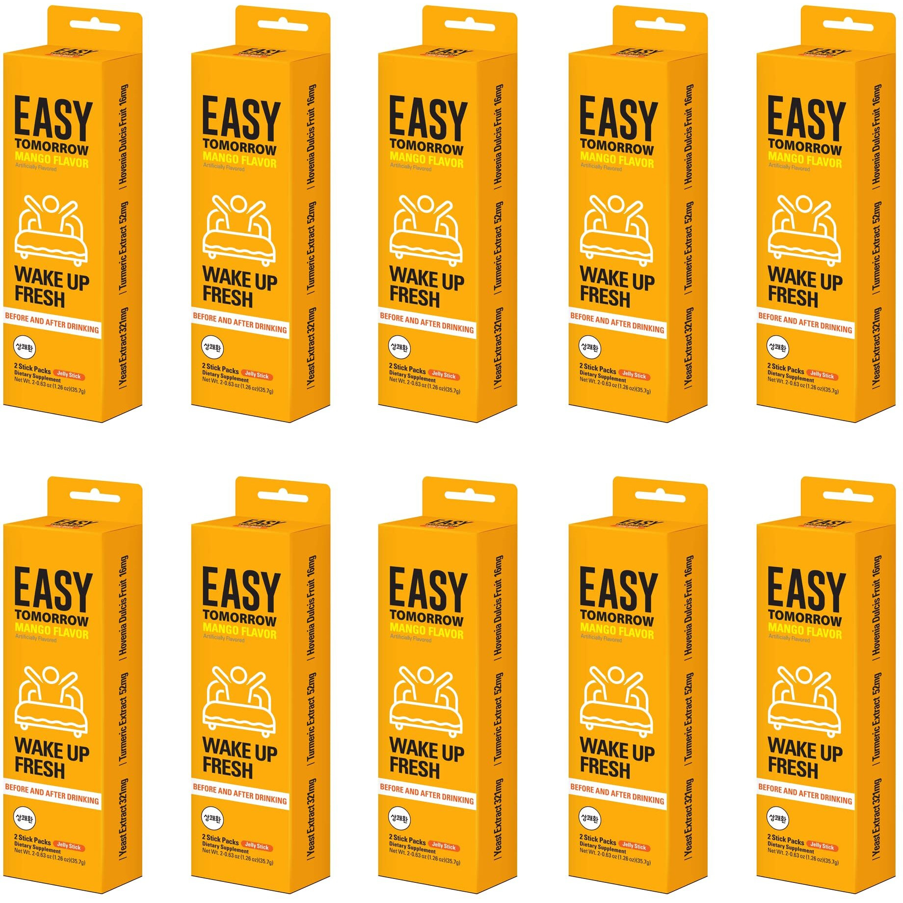 Easy Tomorrow Jelly Stick Before/After Drink Alcohol, After Party Recovery & Relief For Great Night & Better Morning, Party Vacation Aid, Liver Cleanse Detox, Mango Flavored, , 20 Sticks