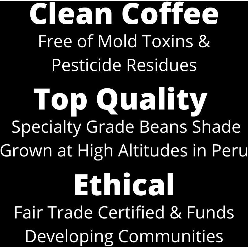 Mold Free Pure Health Coffee - Organic Fair Trade Specialty Grade Low Acid Clean Coffee 12Oz (Whole Bean)