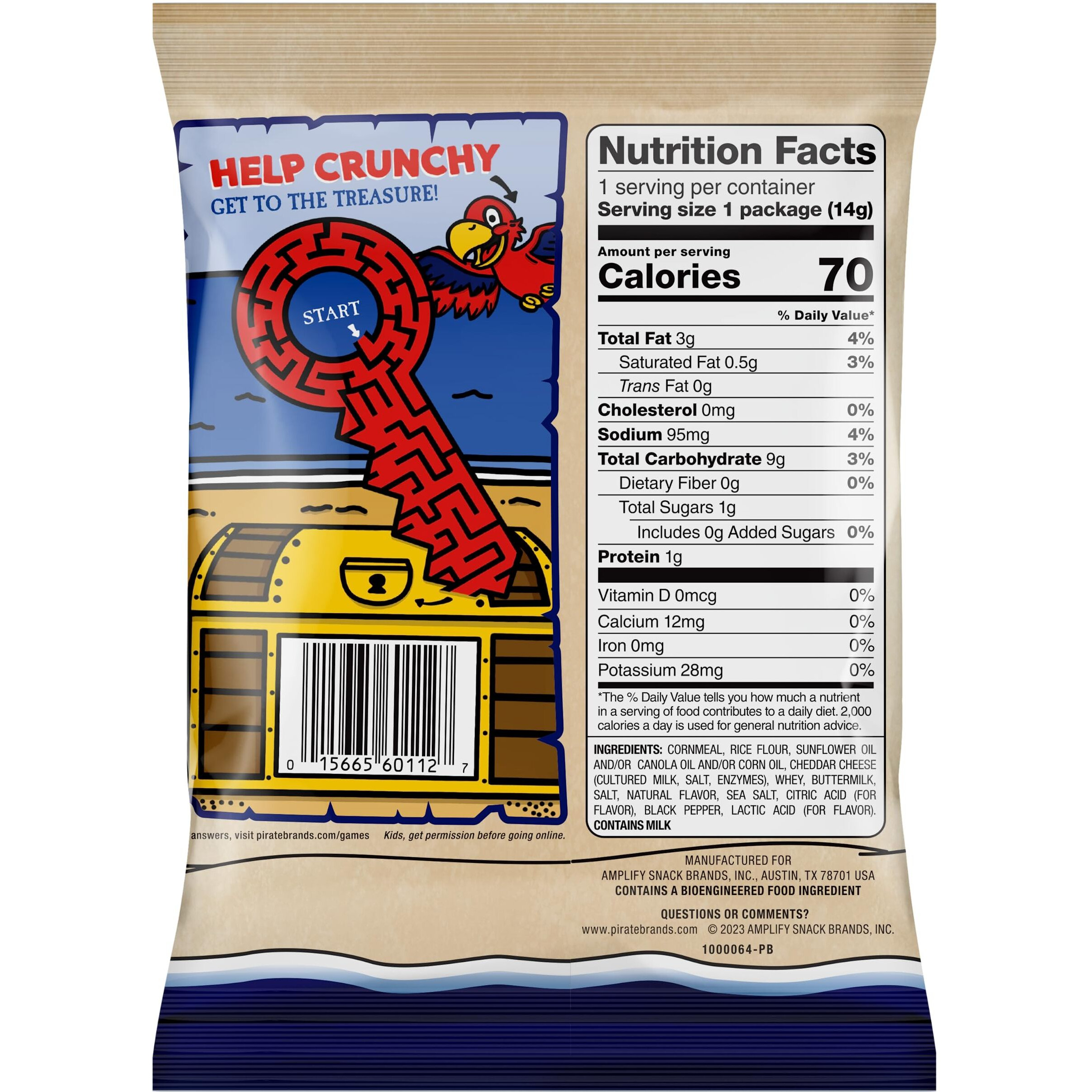 Pirate's Booty Aged White Cheddar Cheese Puffs, Gluten Free, Halloween, Healthy Kids Snacks, 0.5 Ounce (Pack Of 24)