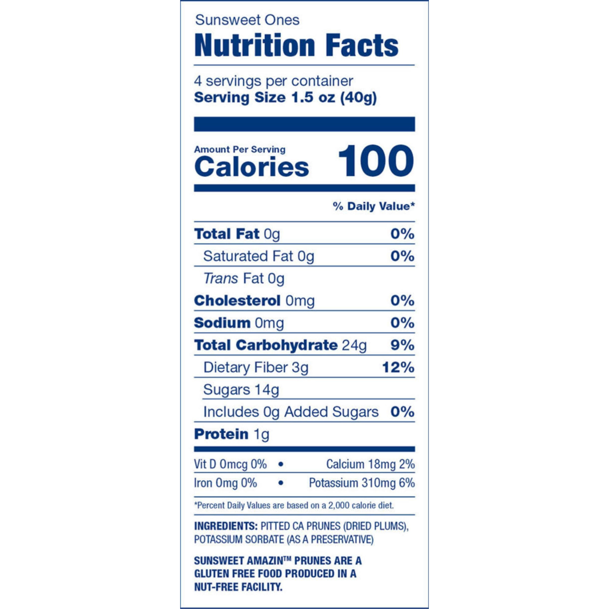 Sunsweet Gold Label Ones Super Select California Individually Wrapped Prunes 6.0 Ounces (Pack Of 2)(Packaging May Vary)