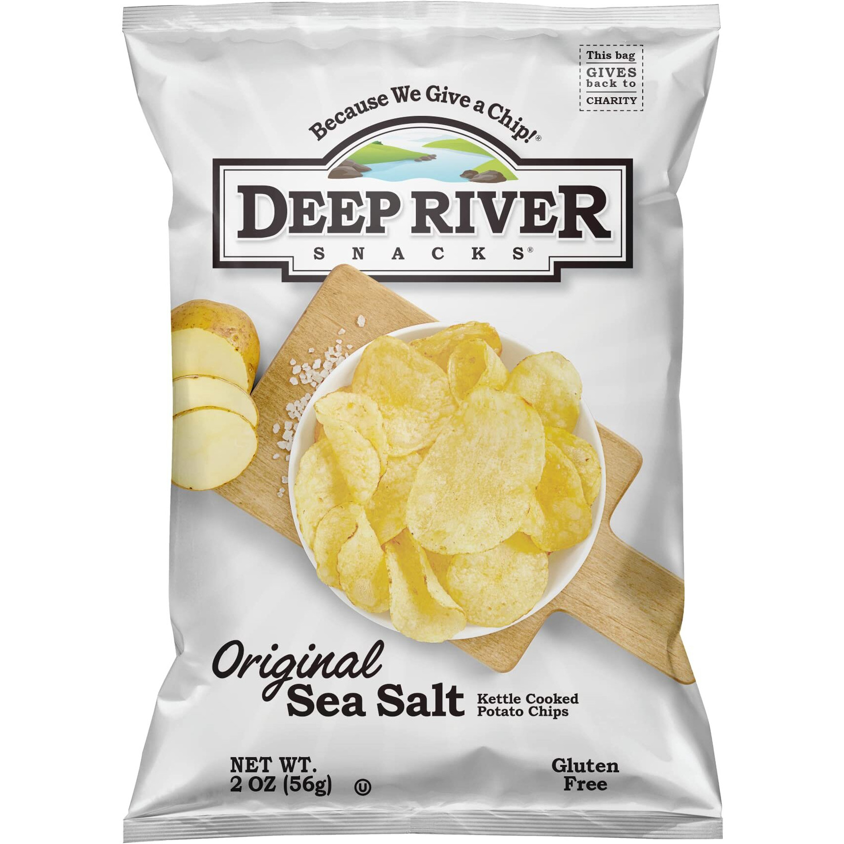 Deep River Snacks Original Sea Salt Kettle Cooked Potato Chips, 2 Ounce (Pack Of 24)