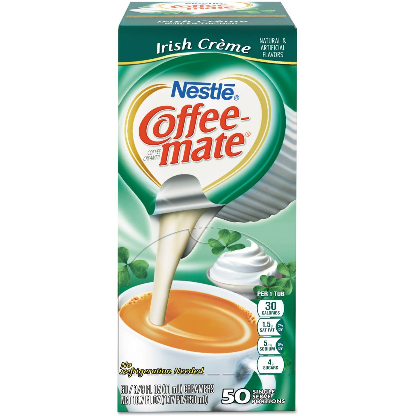 Nestle Coffee Mate Coffee Creamer, Irish Creme, Liquid Creamer Singles, Non Dairy, No Refrigeration, 0.375 Fl Oz Tubs (Pack Of 200)
