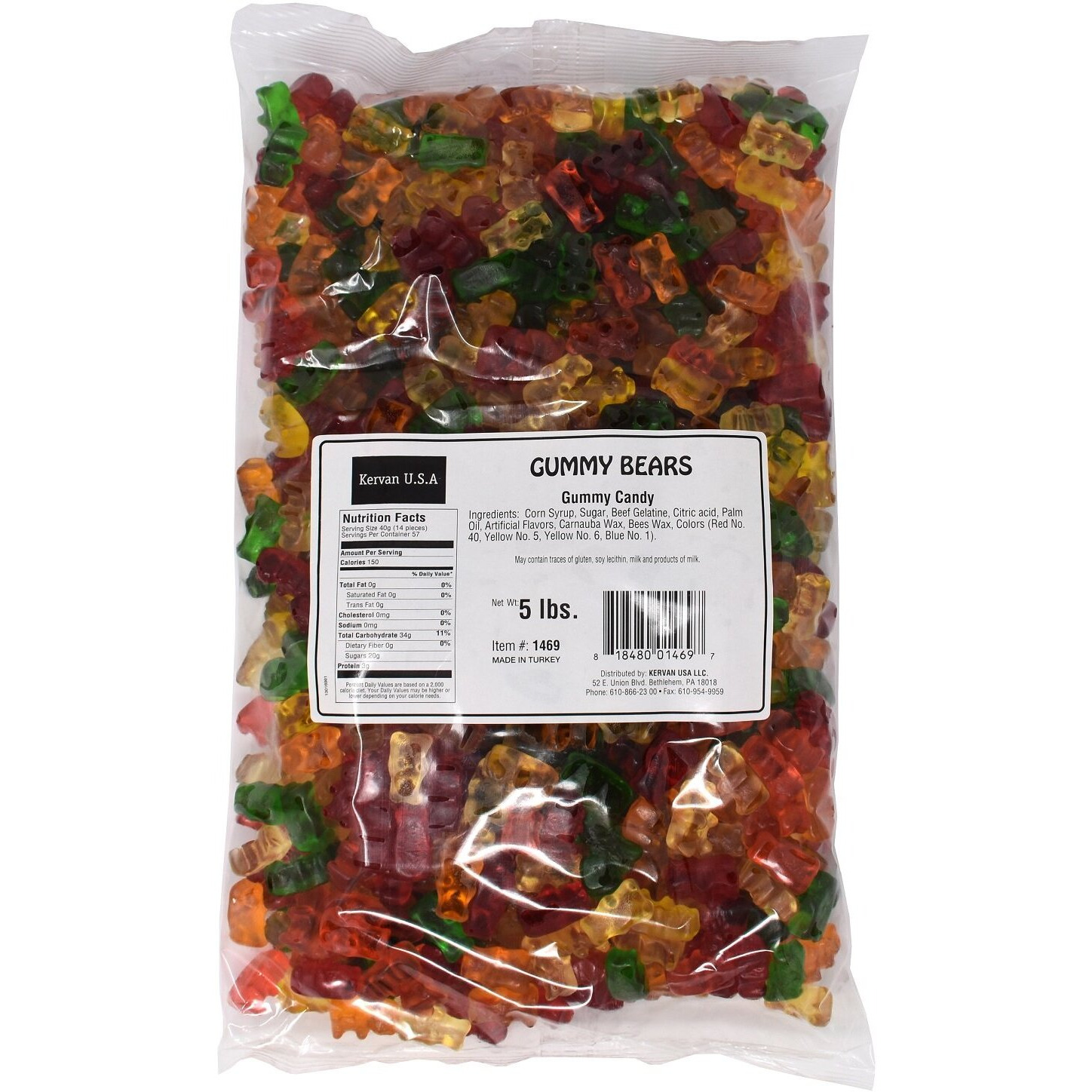 Kervan Candy Bebeto Assorted Gummy Bears - Fruity, Soft & Sweet Gummy Candy Bulk For Kids, Gift Snacks And Parties - Assorted Bear Gummies Party Size Bag (5 Lbs)