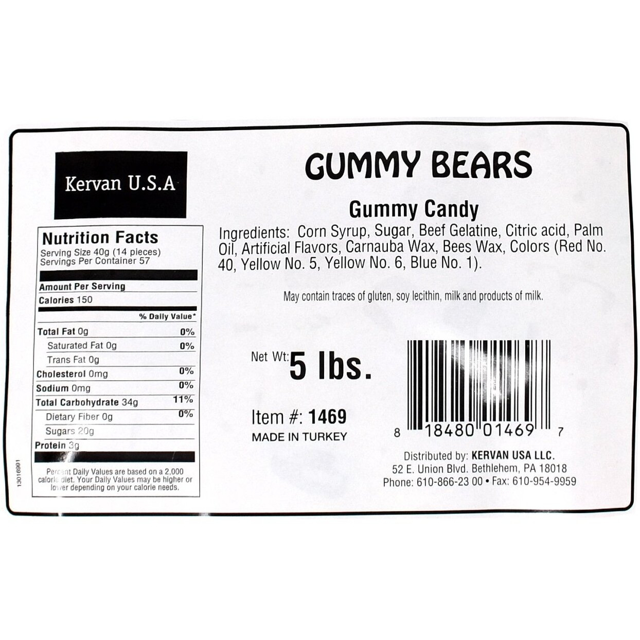Kervan Candy Bebeto Assorted Gummy Bears - Fruity, Soft & Sweet Gummy Candy Bulk For Kids, Gift Snacks And Parties - Assorted Bear Gummies Party Size Bag (5 Lbs)