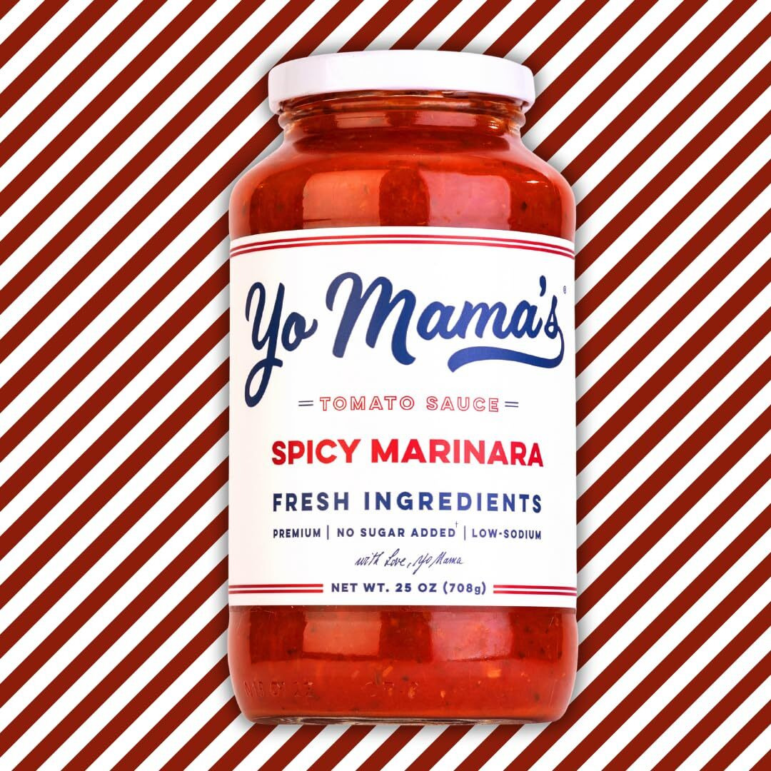 Yo Mama's Foods Keto Spicy Marinara Pasta Sauce - Pack Of (2) - No Sugar Added, Low Carb, Low Sodium, Gluten Free, Paleo Friendly, And Made With Whole, Non-Gmo Tomatoes.