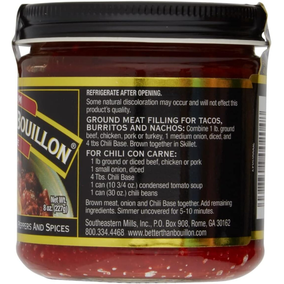 Better Than Bouillon Chili Base, Made From Select Roasted Chili Peppers & Spices, Blendable Base For Added Flavor, 8-Ounce Jar (Pack Of 6)