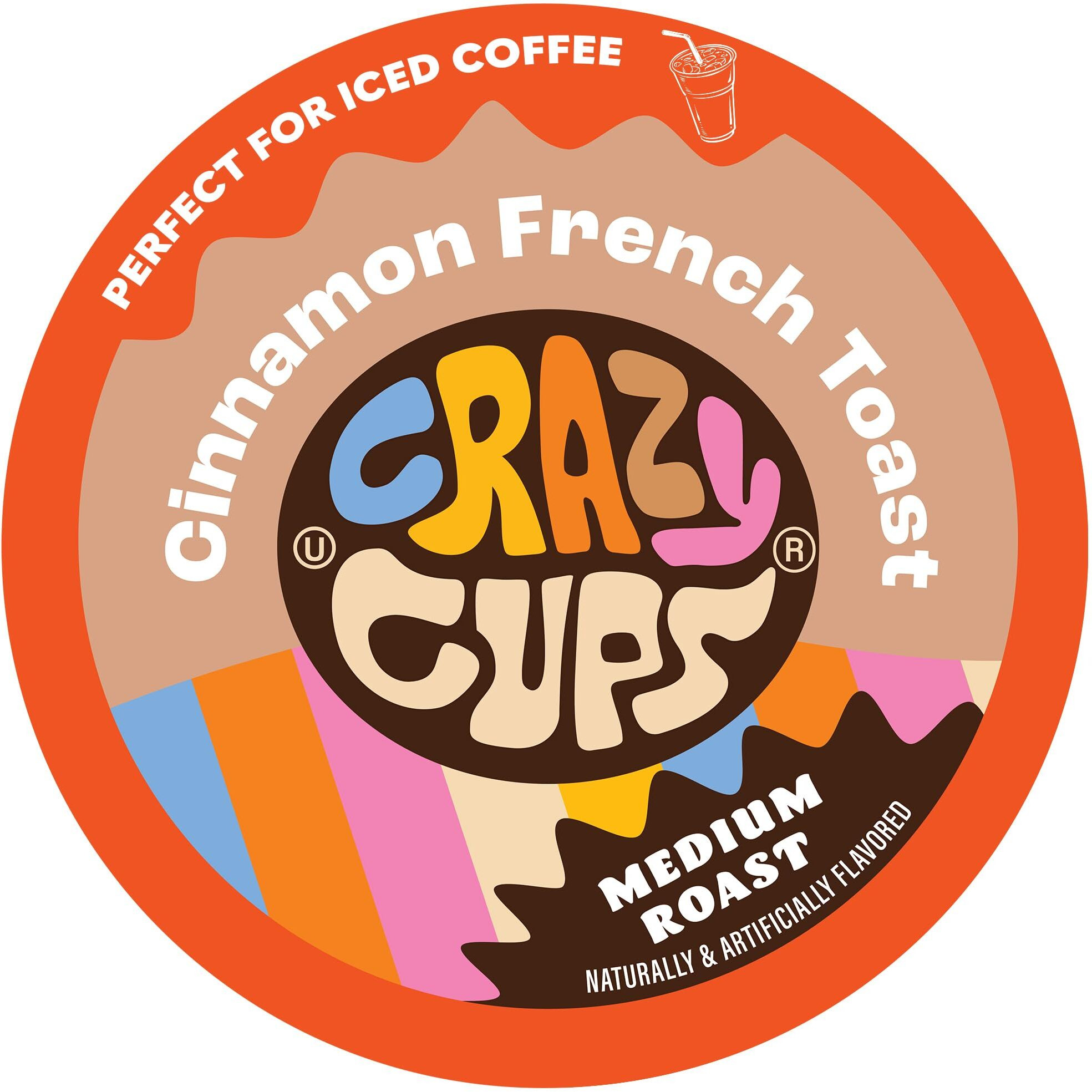 Crazy Cups Flavored Coffee Pods For Single Serve Keurig K Cups Machines, Cinnamon French Toast, Hot Or Iced Coffee, Recyclable Pods, 22 Count (Pack Of 1)
